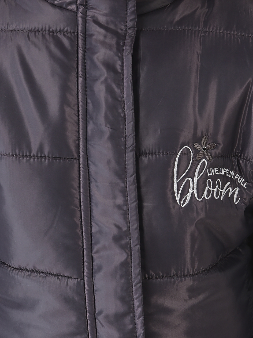 Crimsoune Club | Crimsoune Club Girls Black Padded Jacket with Typographic Detailing  5