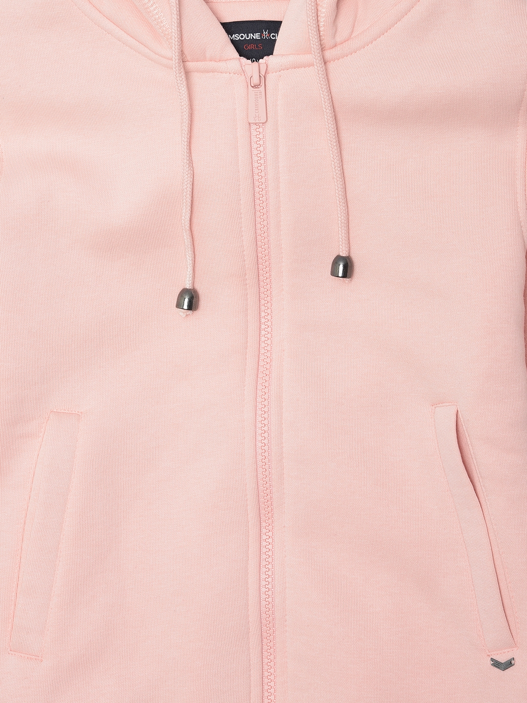Crimsoune Club | Crimsoune Club Girls Pink Solid Hooded Sweatshirt 2