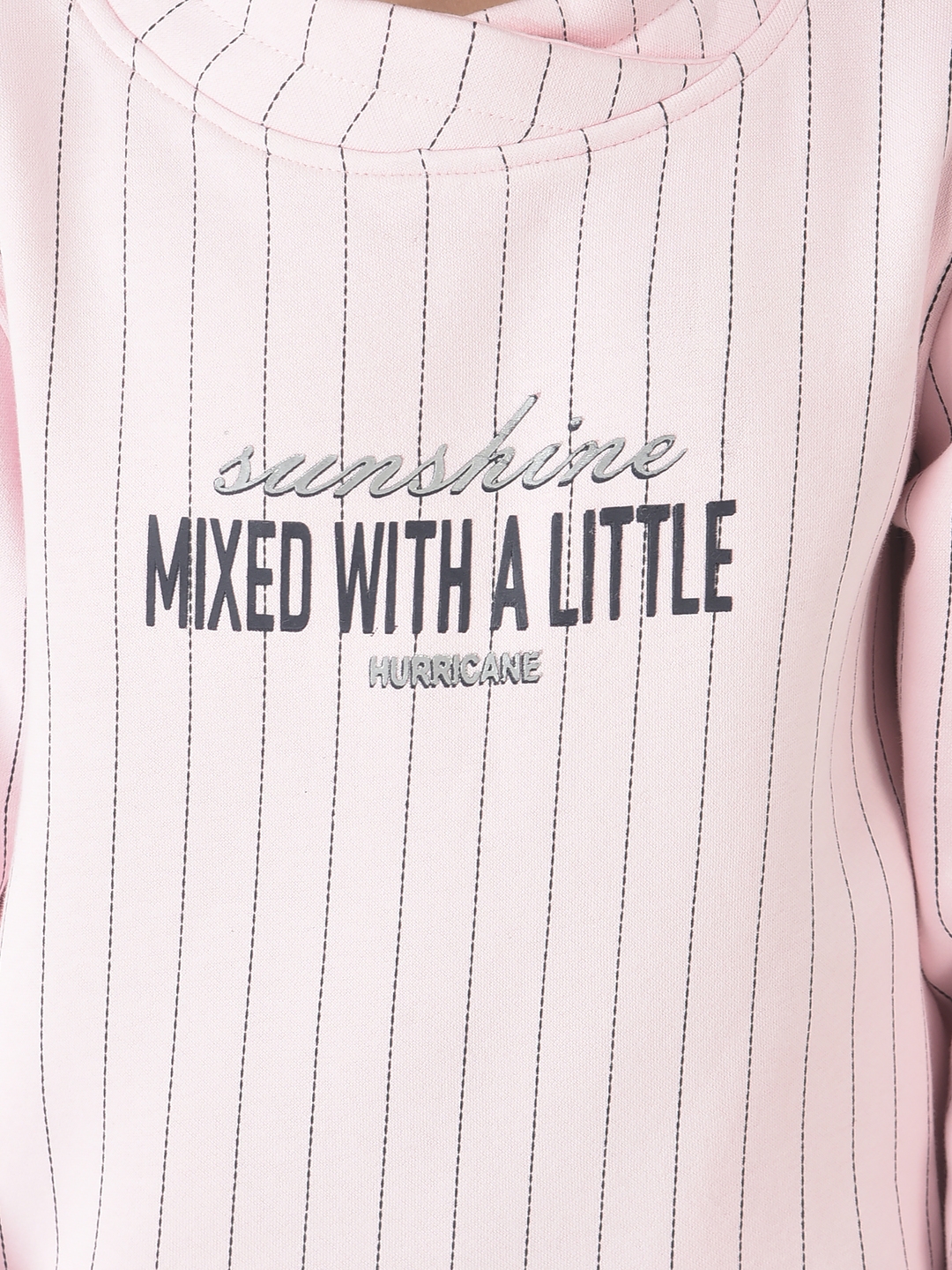 Crimsoune Club | Crimsoune Club Girls Pink Striped Cowl Sweatshirt 5