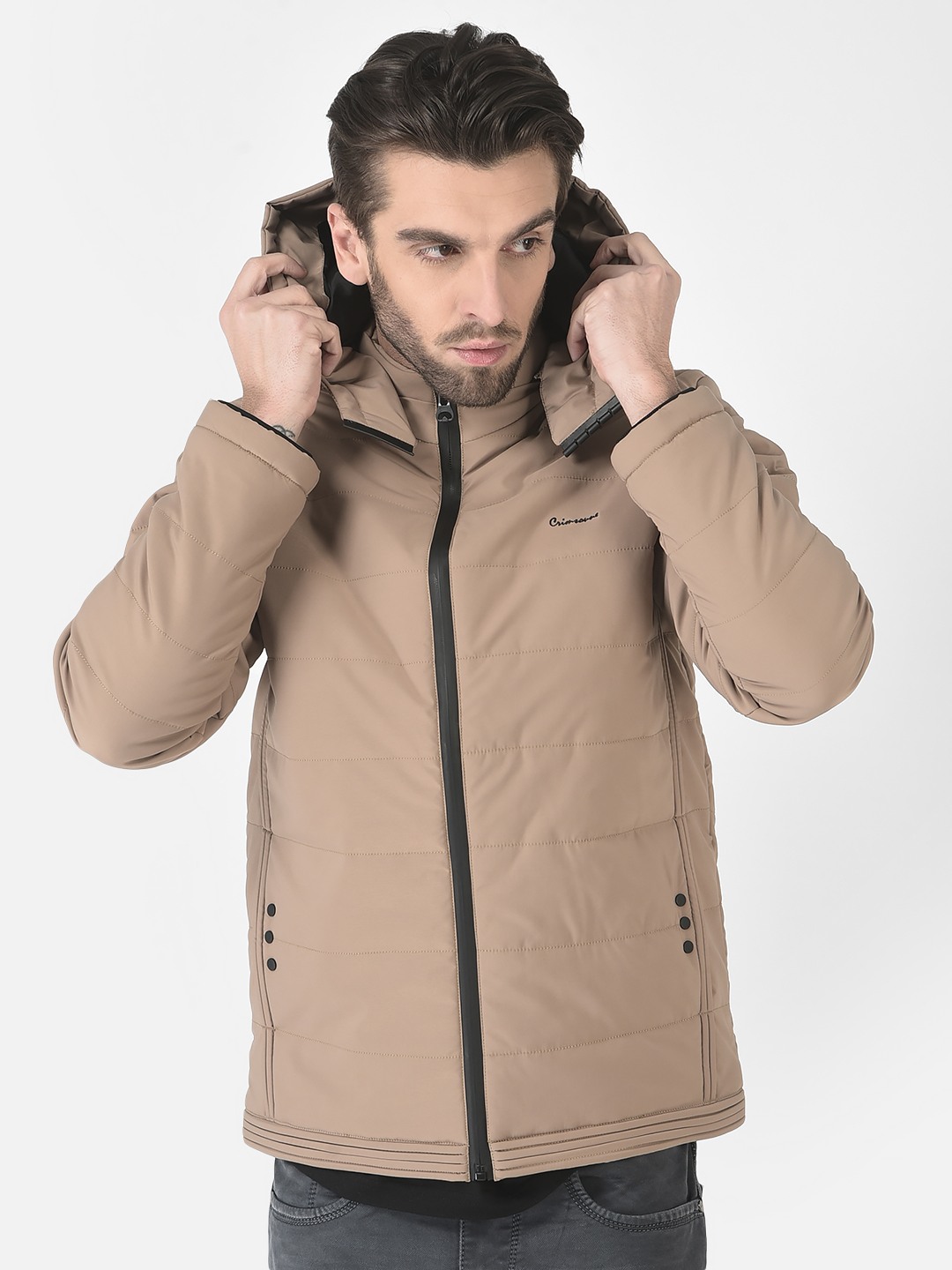 Crimsoune Club Men Camel Brown Light Padding Jacket