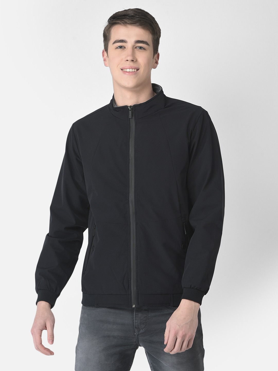 Crimsoune Club Men Navy Blue Athletic Jacket