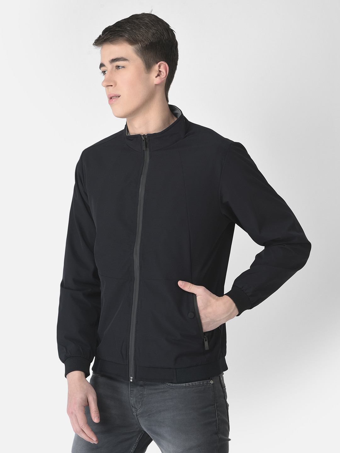 Crimsoune Club Men Navy Blue Athletic Jacket