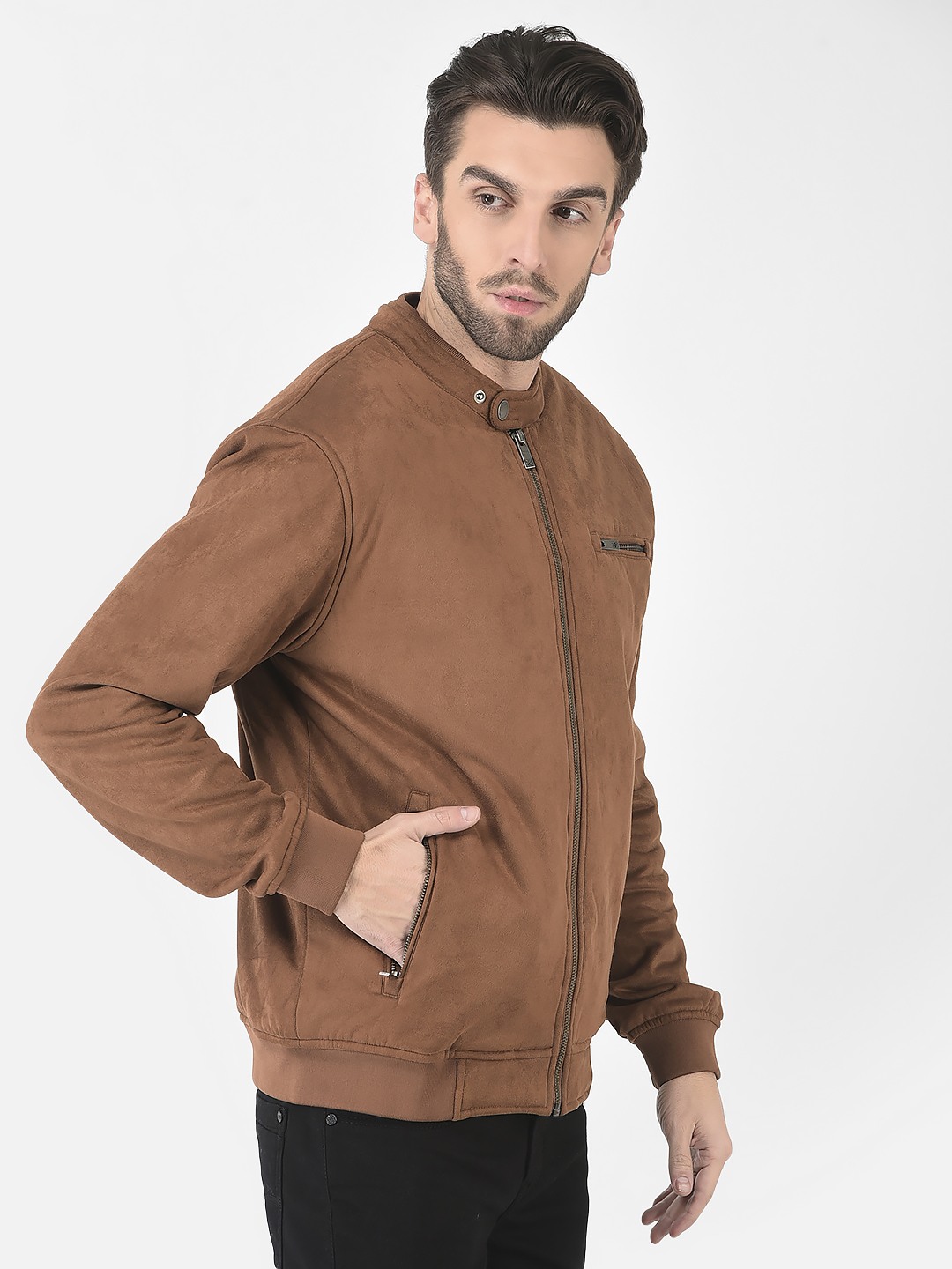 Tan faux online leather jacket mens