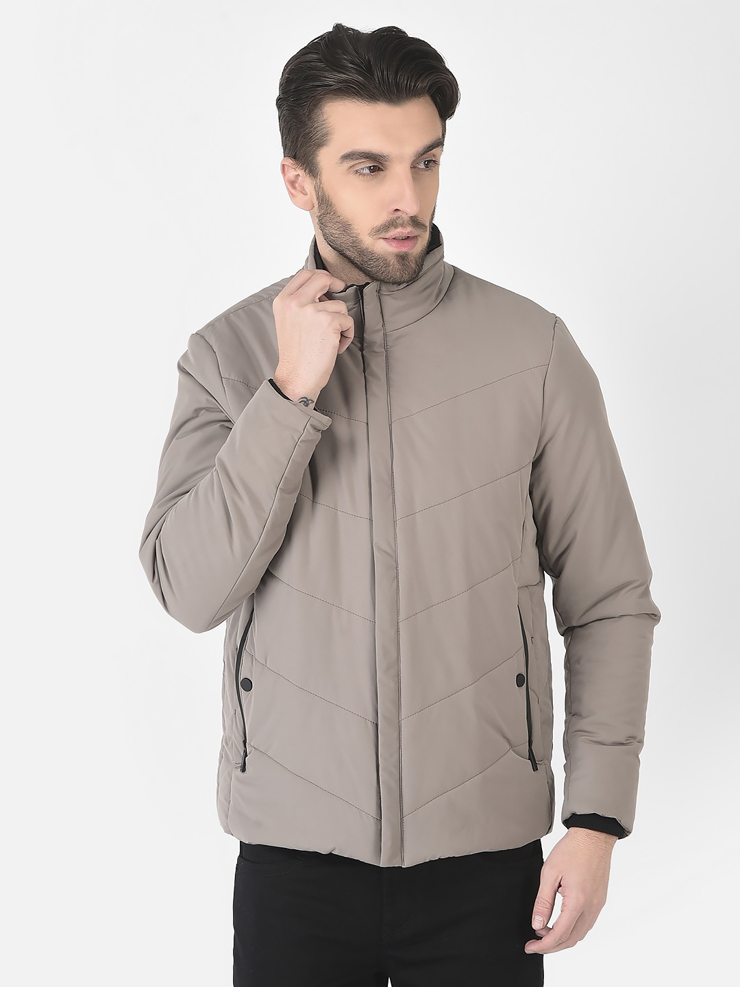 Crimsoune Club Men Beige Light Padded Jacket