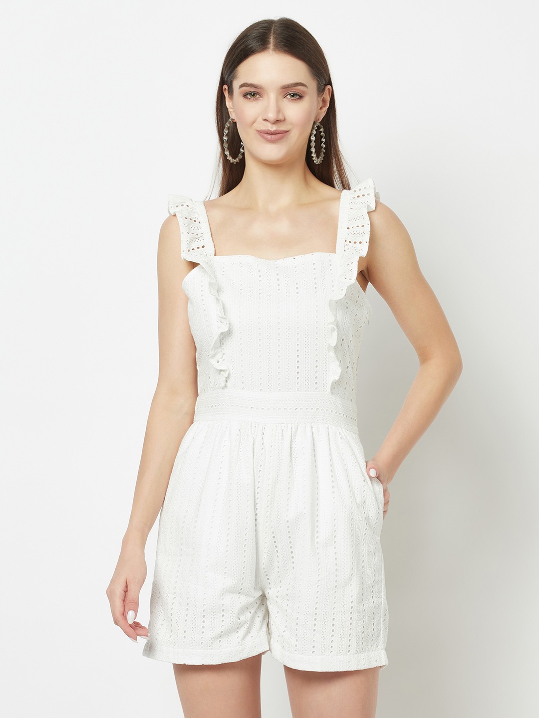 Ruffle clearance strap jumpsuit