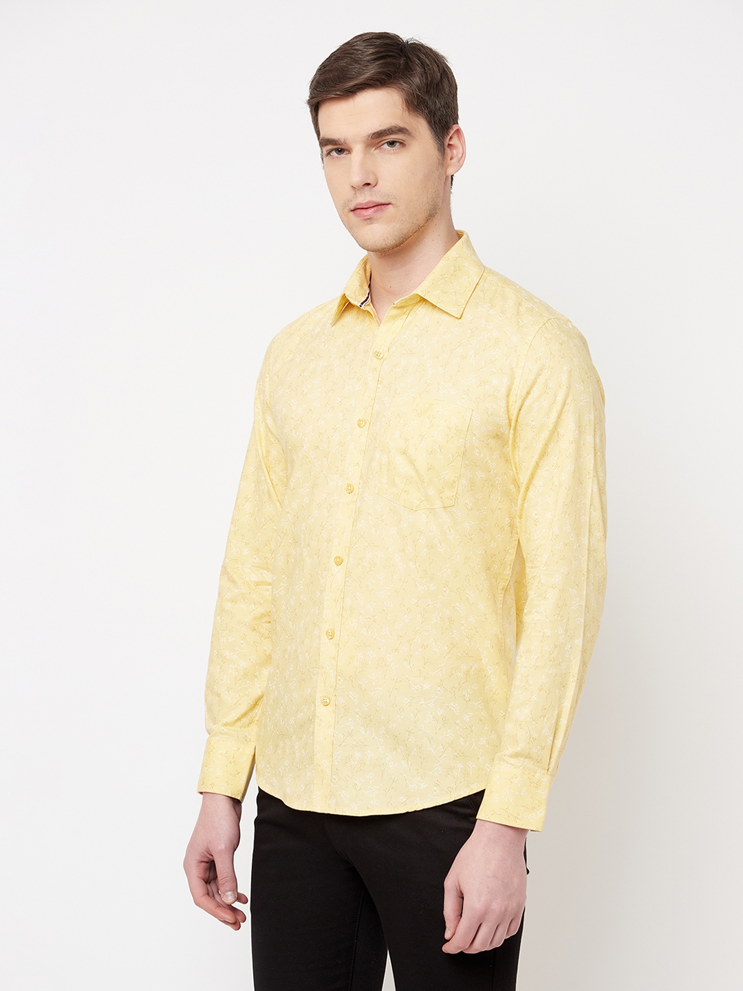 Crimsoune Club | Crimsoune Club Men Yellow Floral Shirt 1