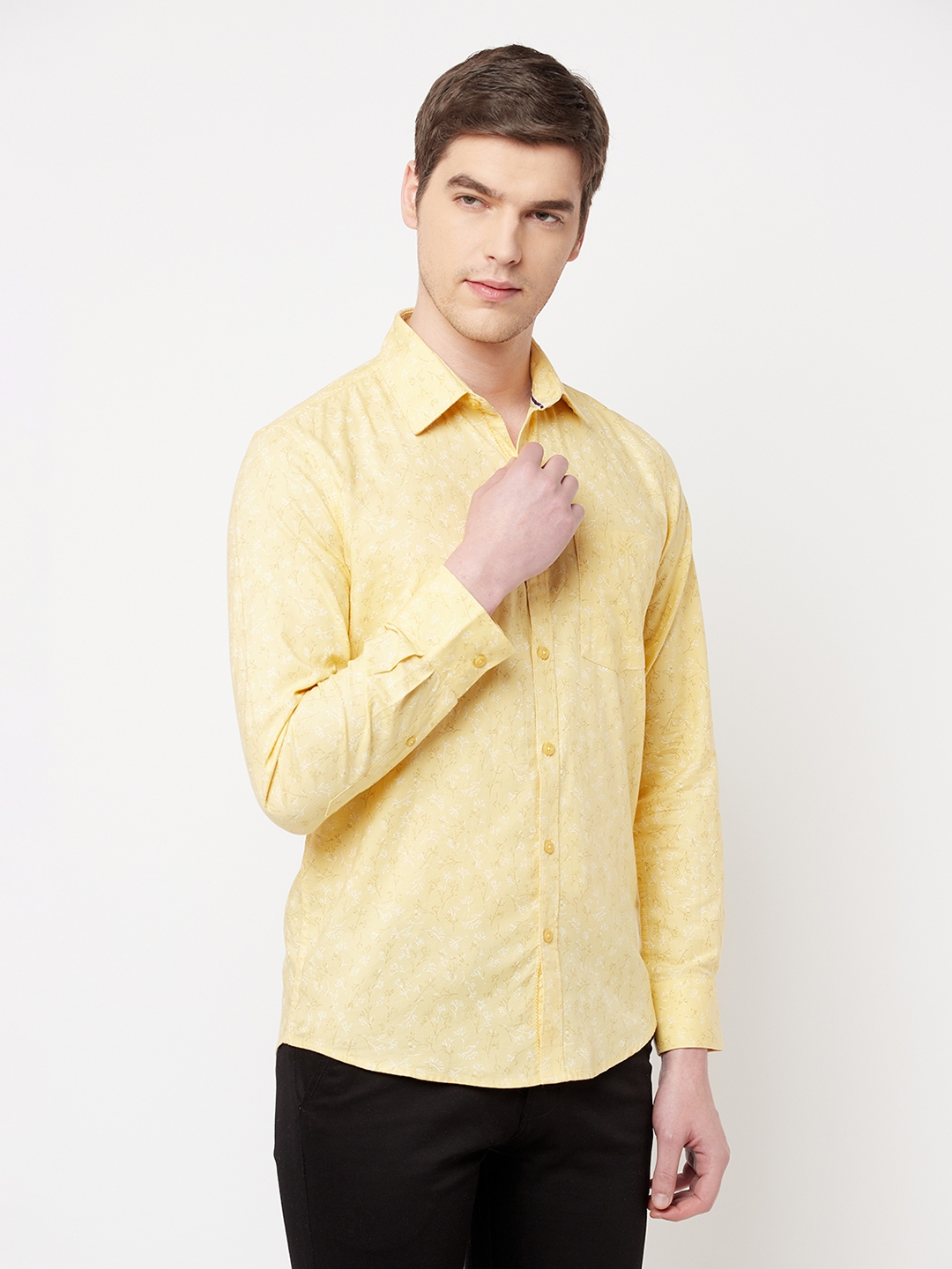 Crimsoune Club | Crimsoune Club Men Yellow Floral Shirt 2