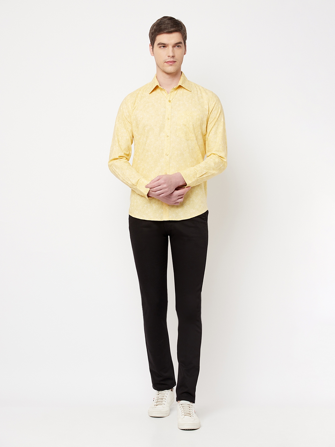 Crimsoune Club | Crimsoune Club Men Yellow Floral Shirt 4