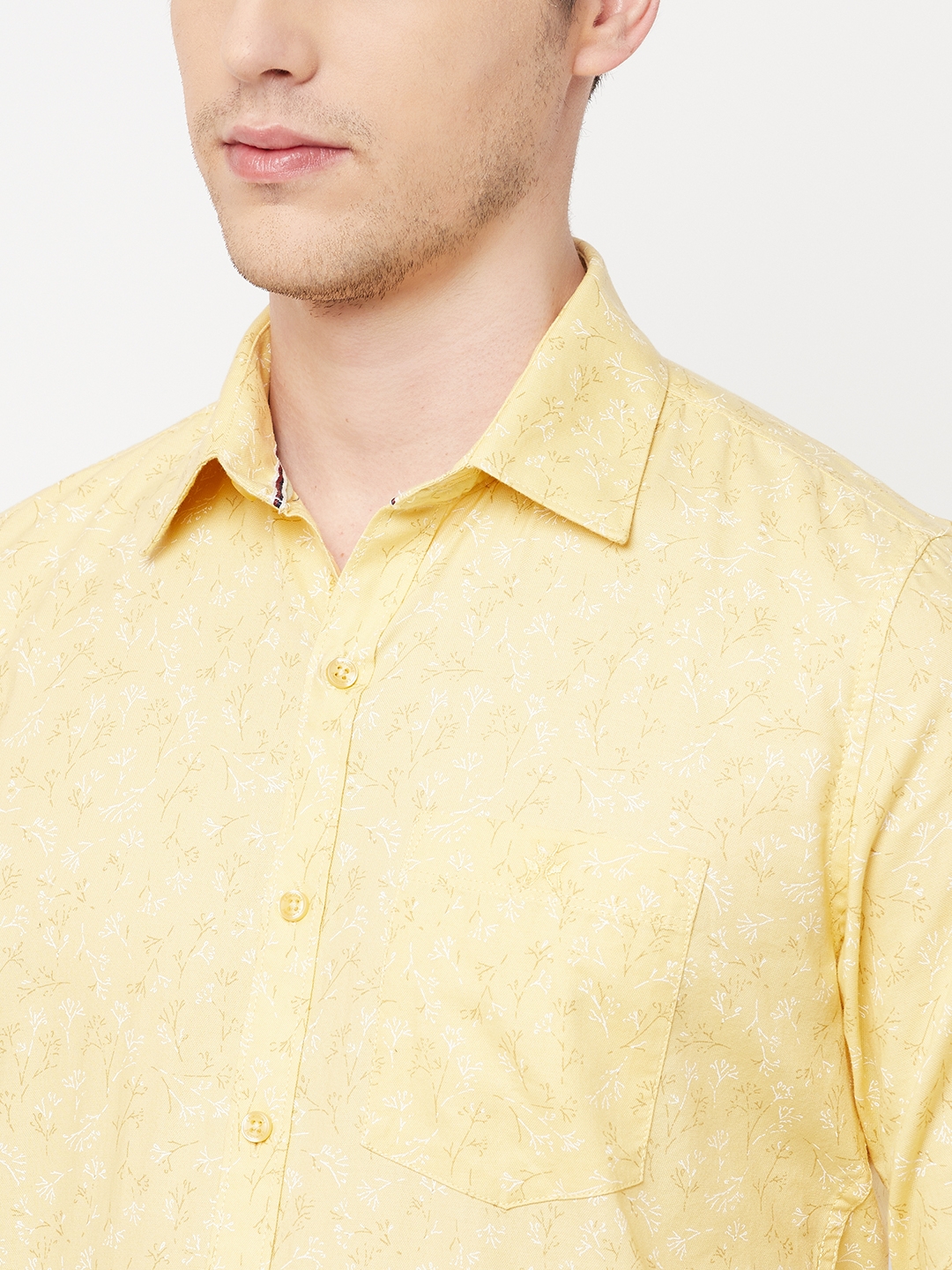 Crimsoune Club | Crimsoune Club Men Yellow Floral Shirt 5
