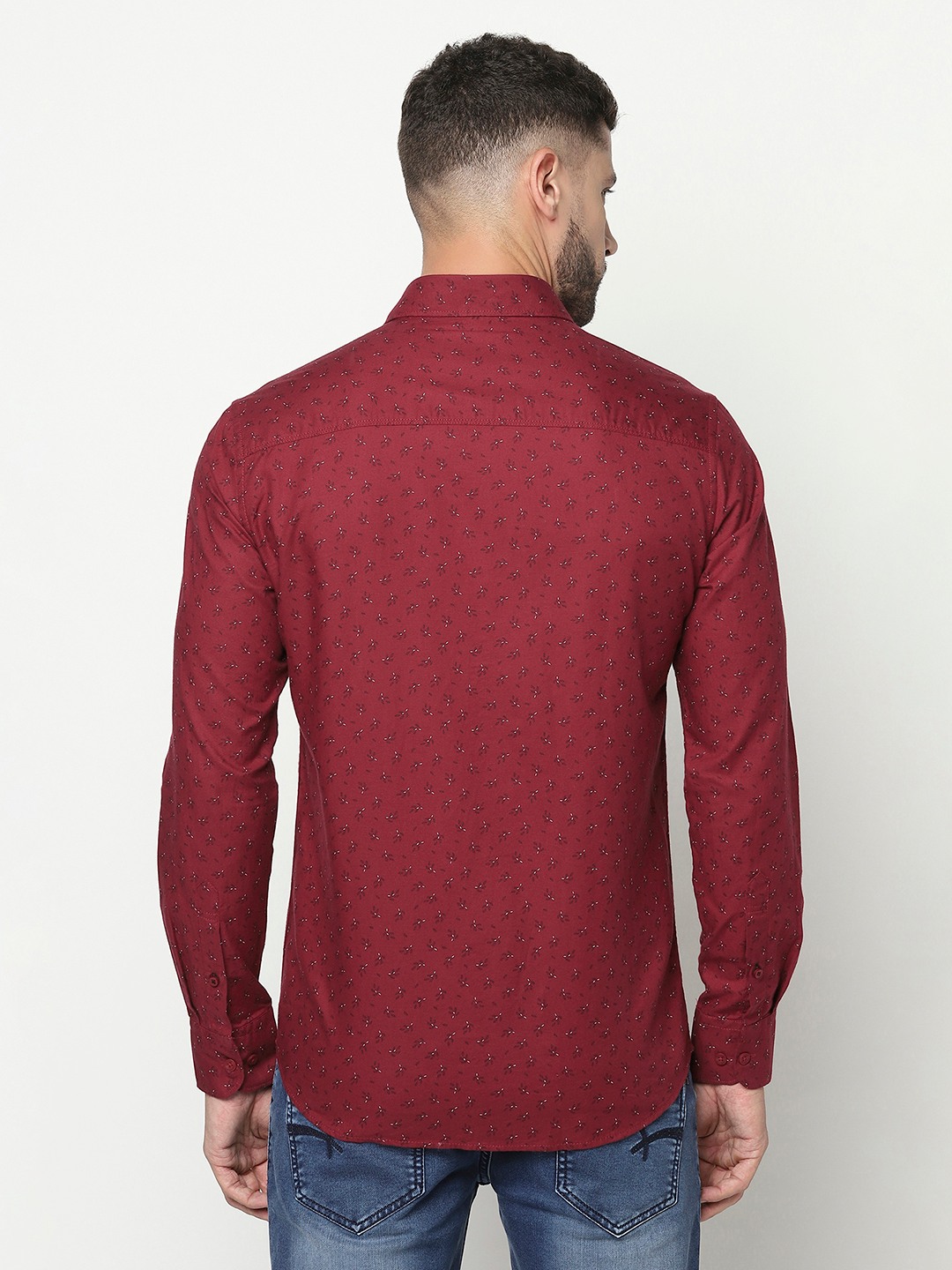 Crimsoune Club Men Maroon Floral Shirt