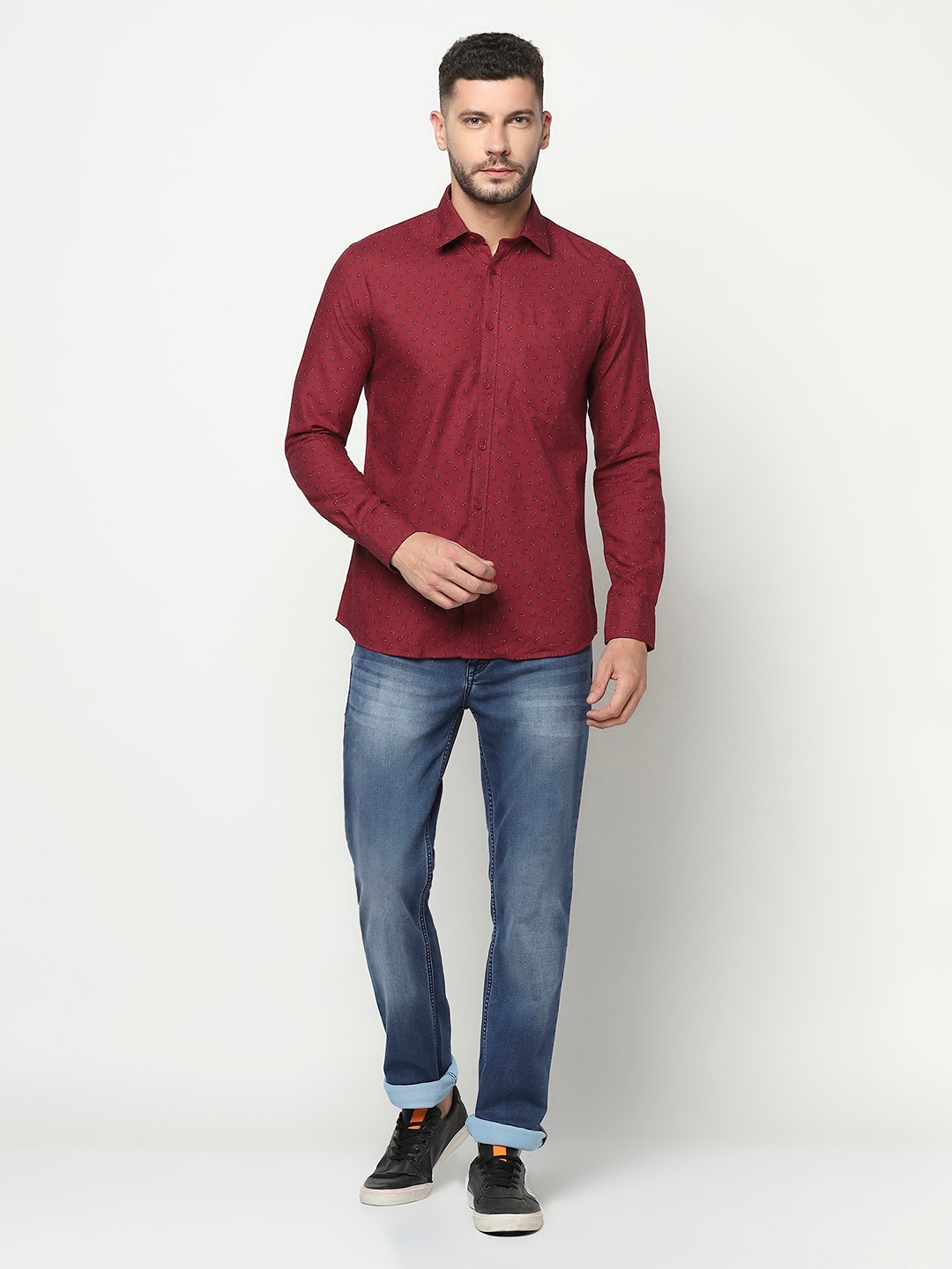 Crimsoune Club Men Maroon Floral Shirt