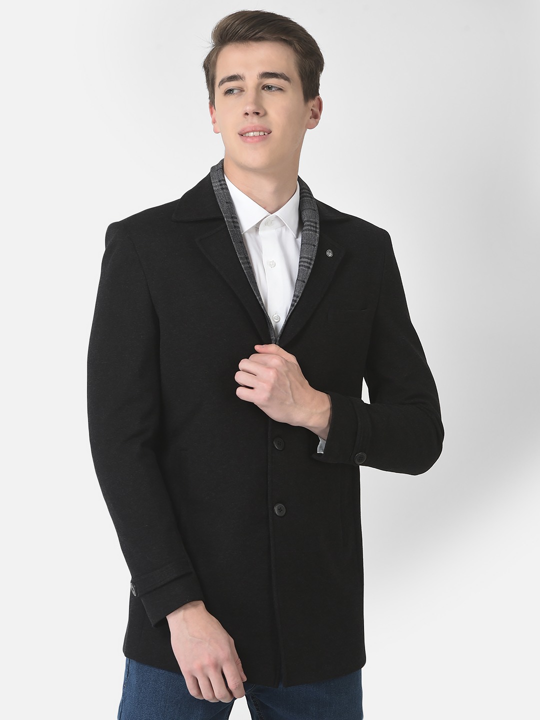 Crimsoune Club Men Black Checked Inning Blazer