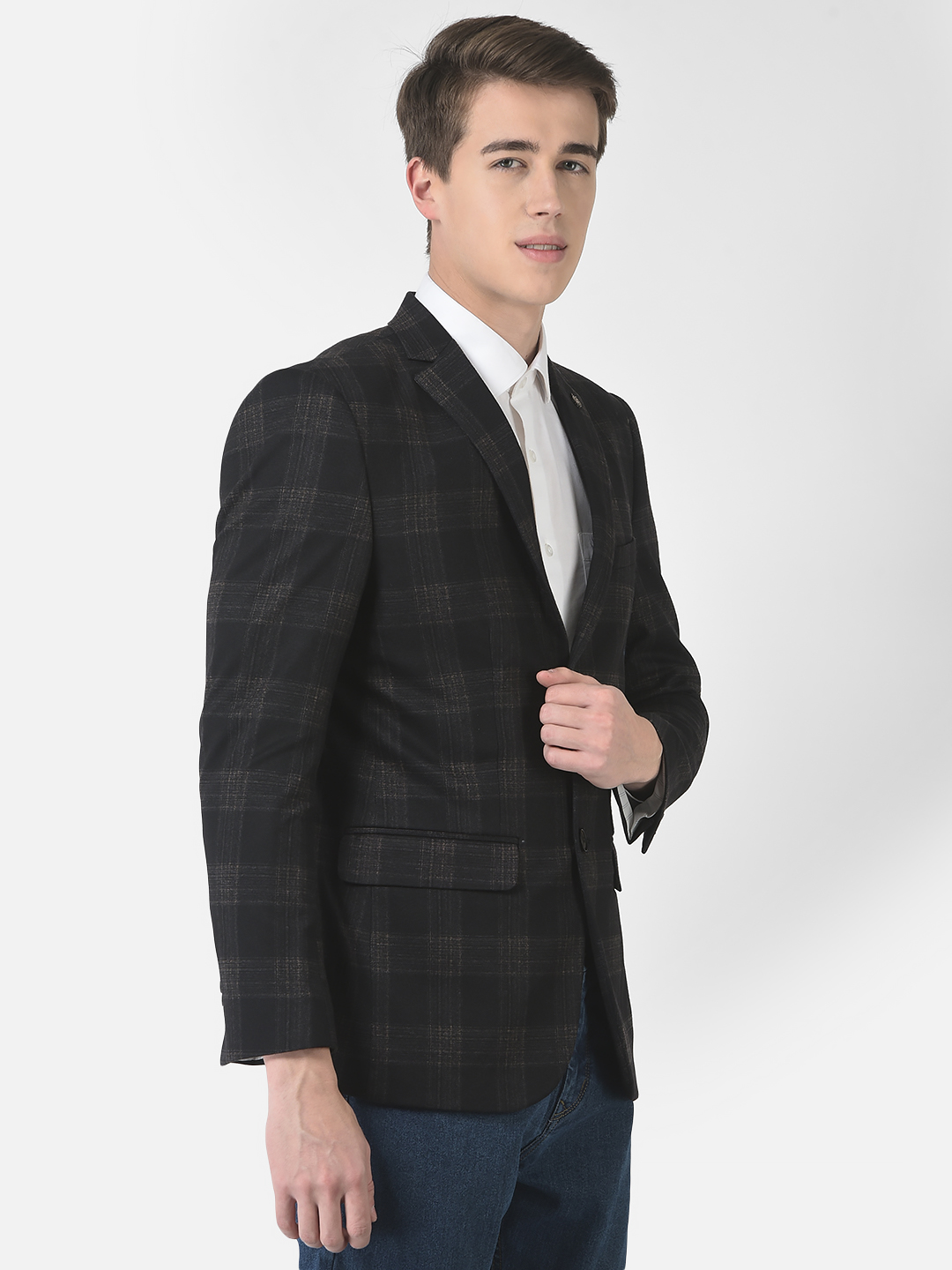 Black checkered blazer best sale mens