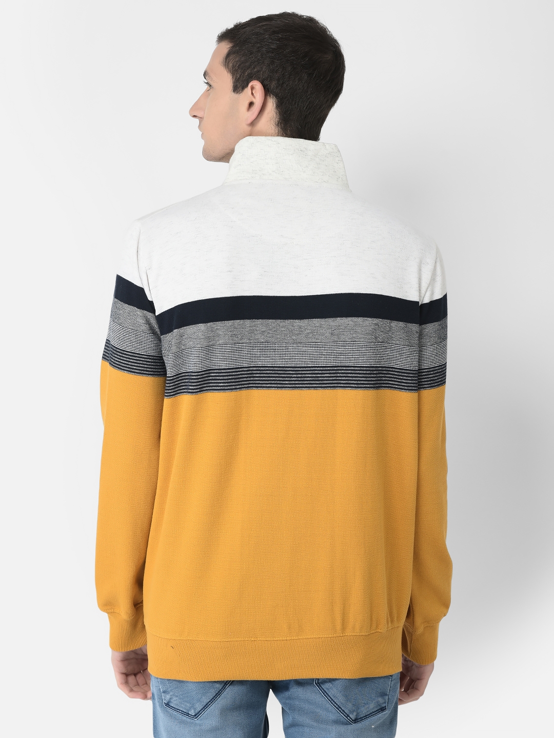Crimsoune Club | Crimsoune Club Men Mustard Colour-Blocked Sweatshirt 1