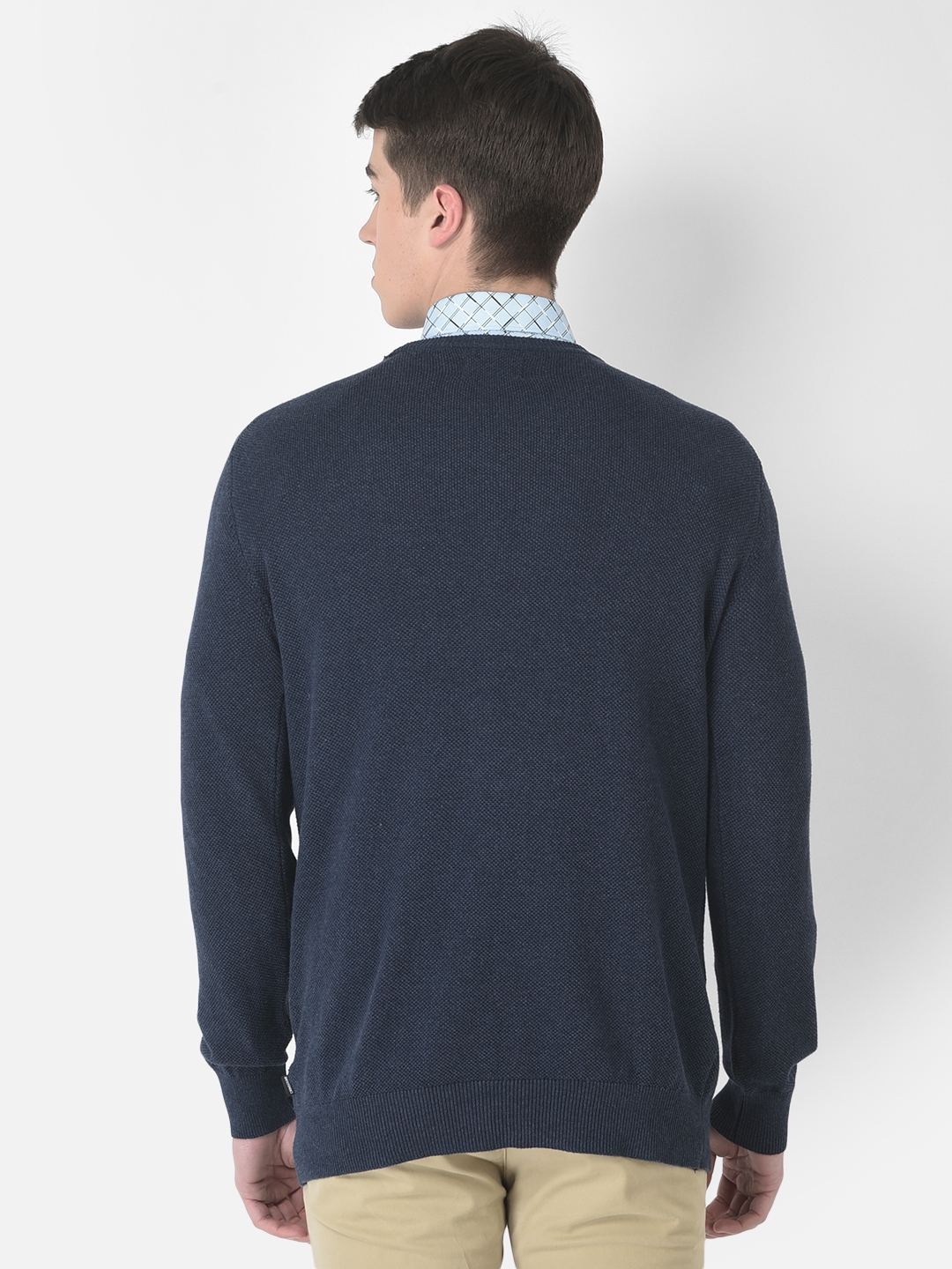 Crimsoune Club | Crimsoune Club Men Blue Pull-Over Style Sweater 1