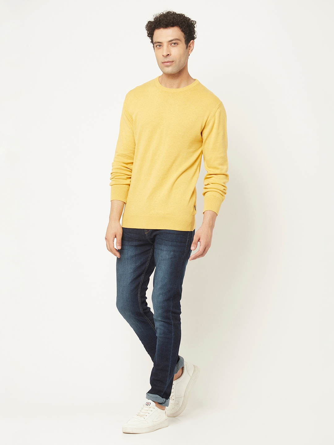 Crimsoune Club | Crimsoune Club Men Yellow Sweater in Pure Cotton 4