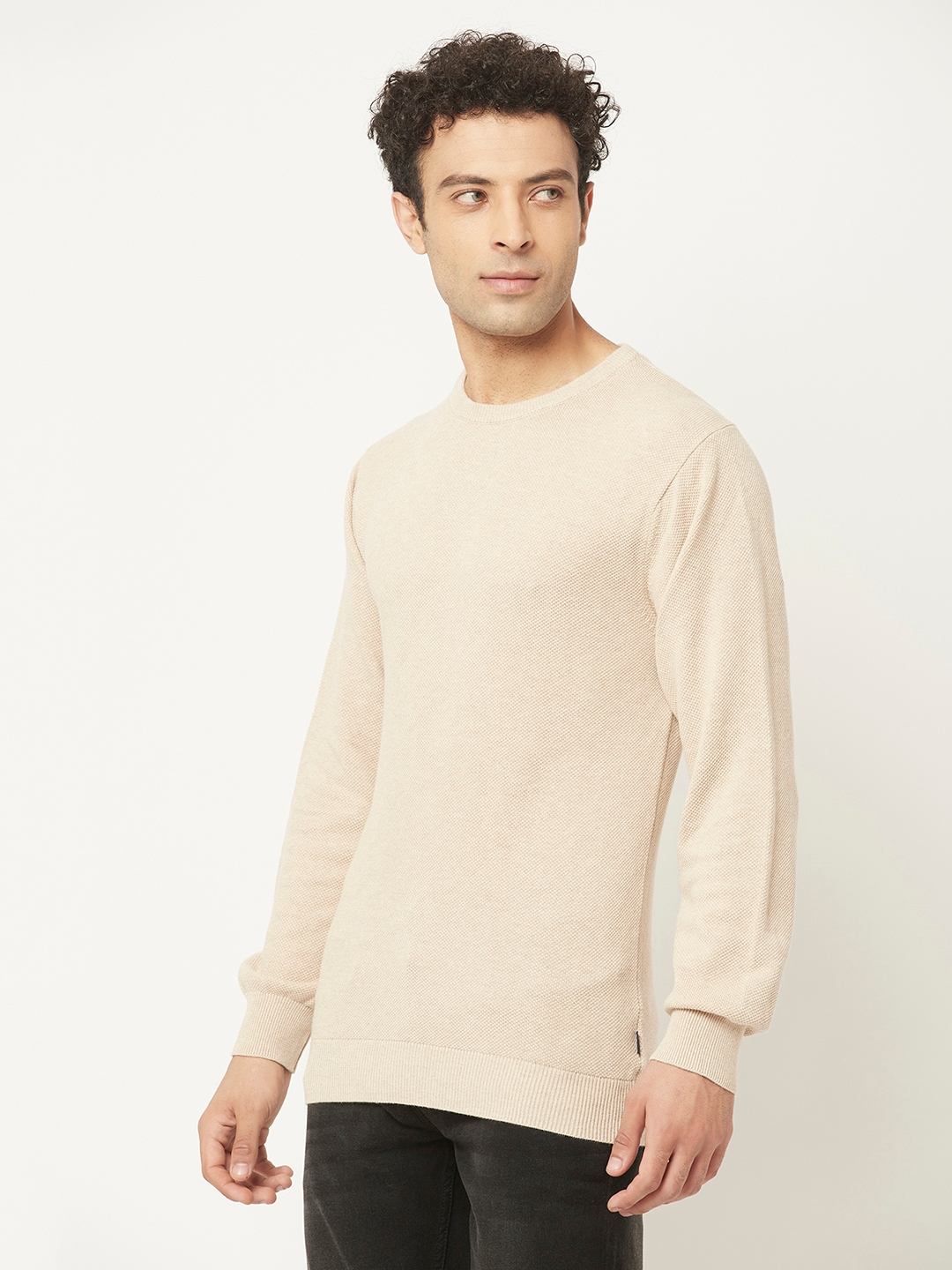 Crimsoune Club | Crimsoune Club Men Beige Sweater in Pure Cotton 1