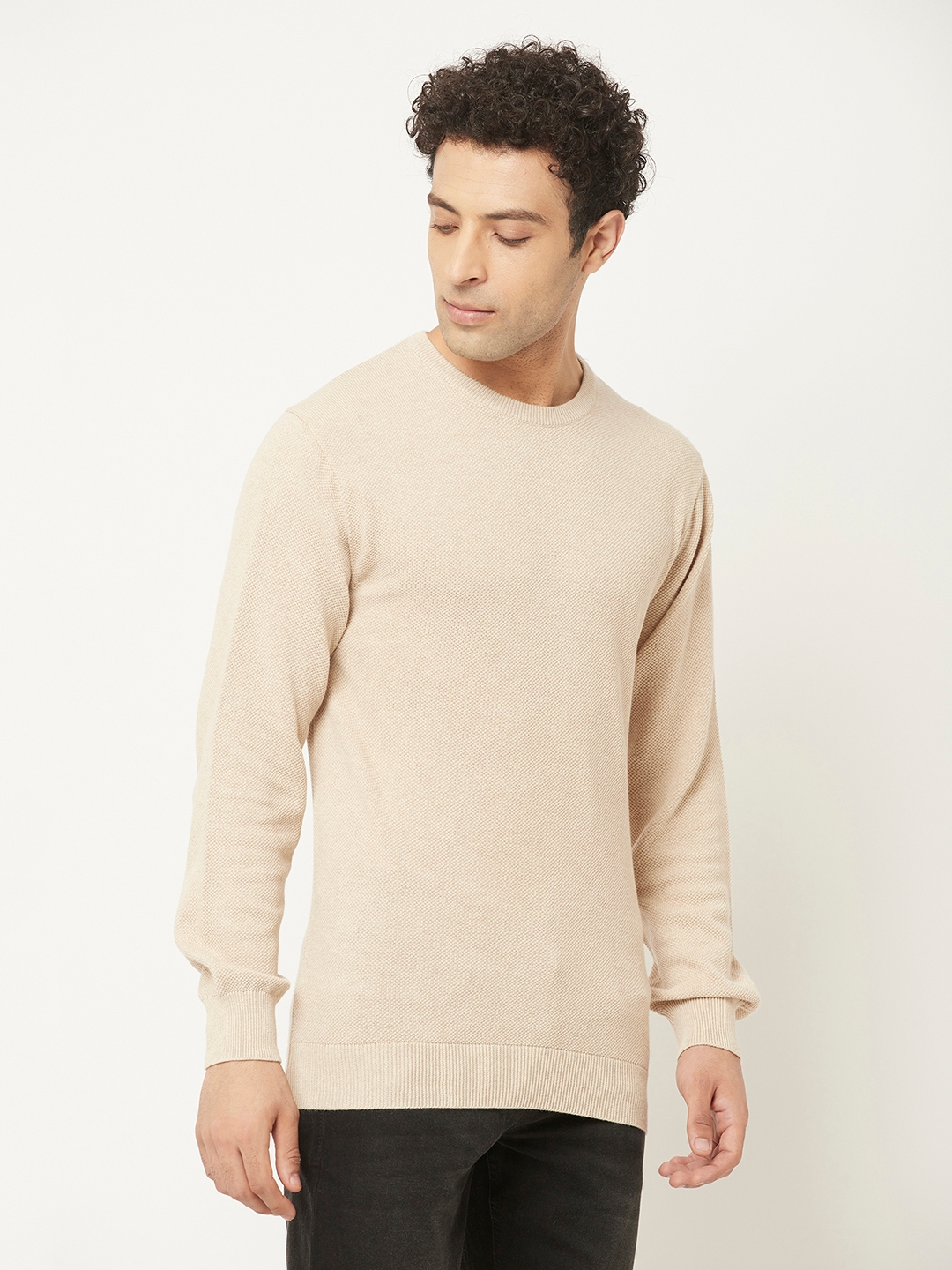 Crimsoune Club | Crimsoune Club Men Beige Sweater in Pure Cotton 2