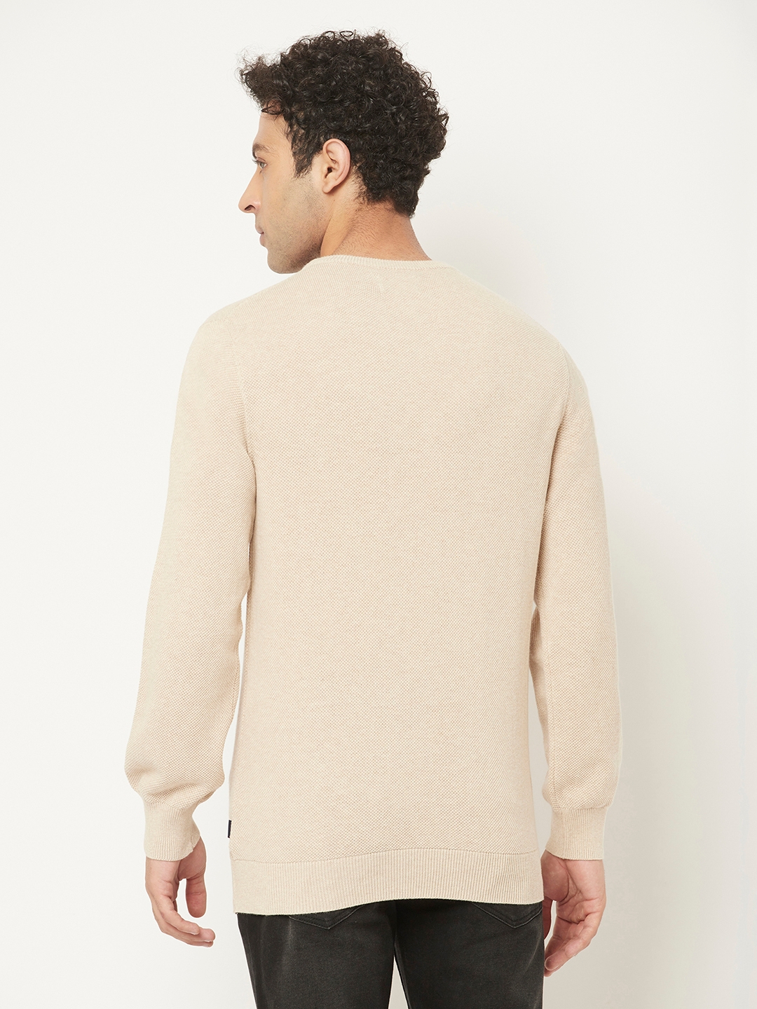 Crimsoune Club | Crimsoune Club Men Beige Sweater in Pure Cotton 3