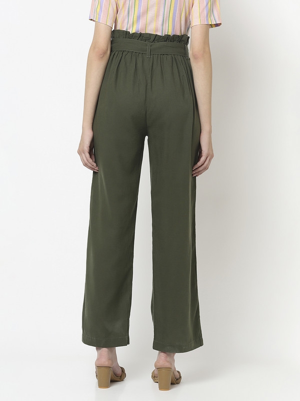 Summer Tides: Green Crinkle Textured Wide Leg Pants – Fate & Co.