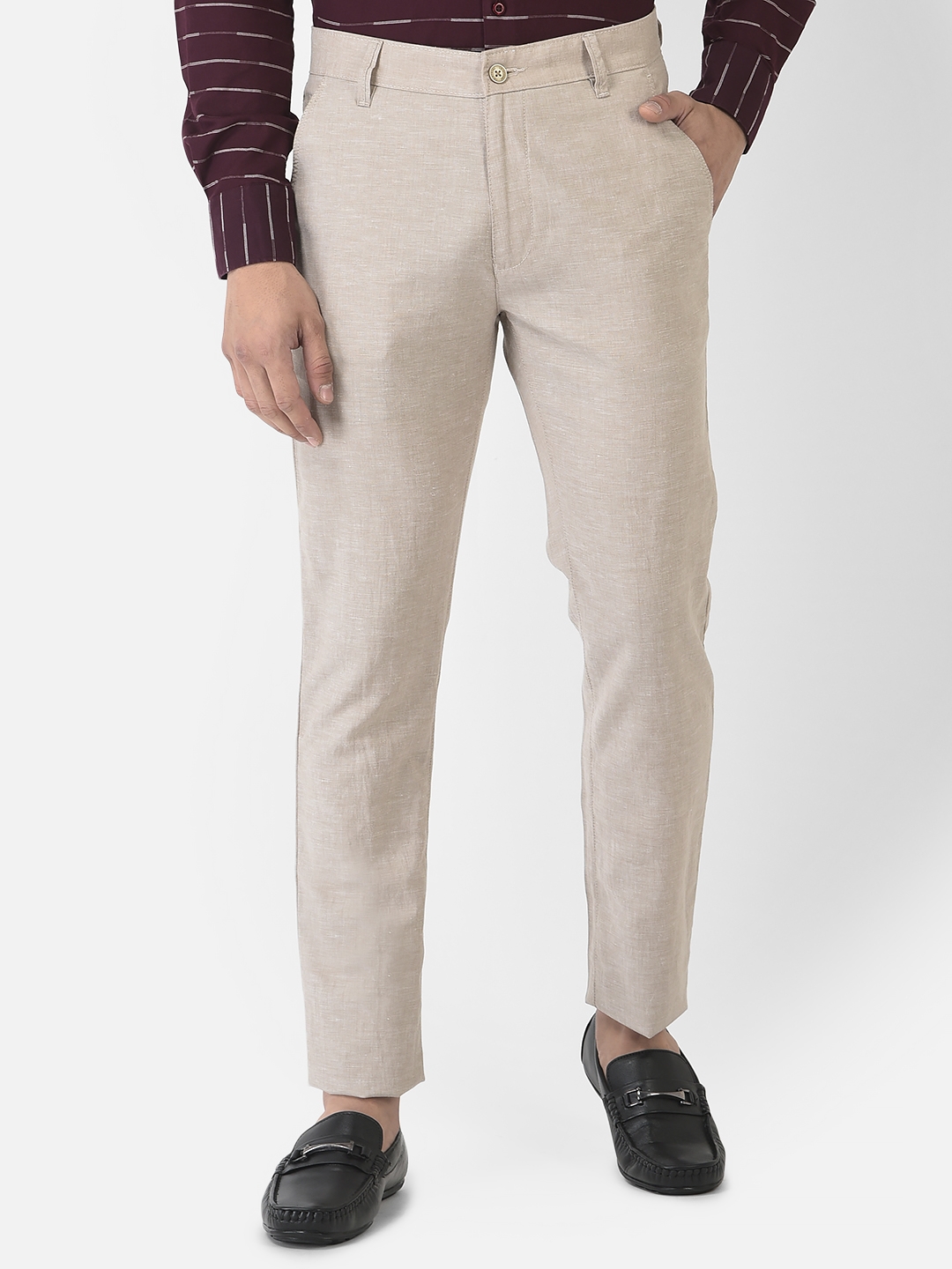 Buy online Crimsoune Club Mens Khaki Textured Trousers from Bottom Wear for  Men by Crimsoune Club for ₹1199 at 50% off | 2024 Limeroad.com