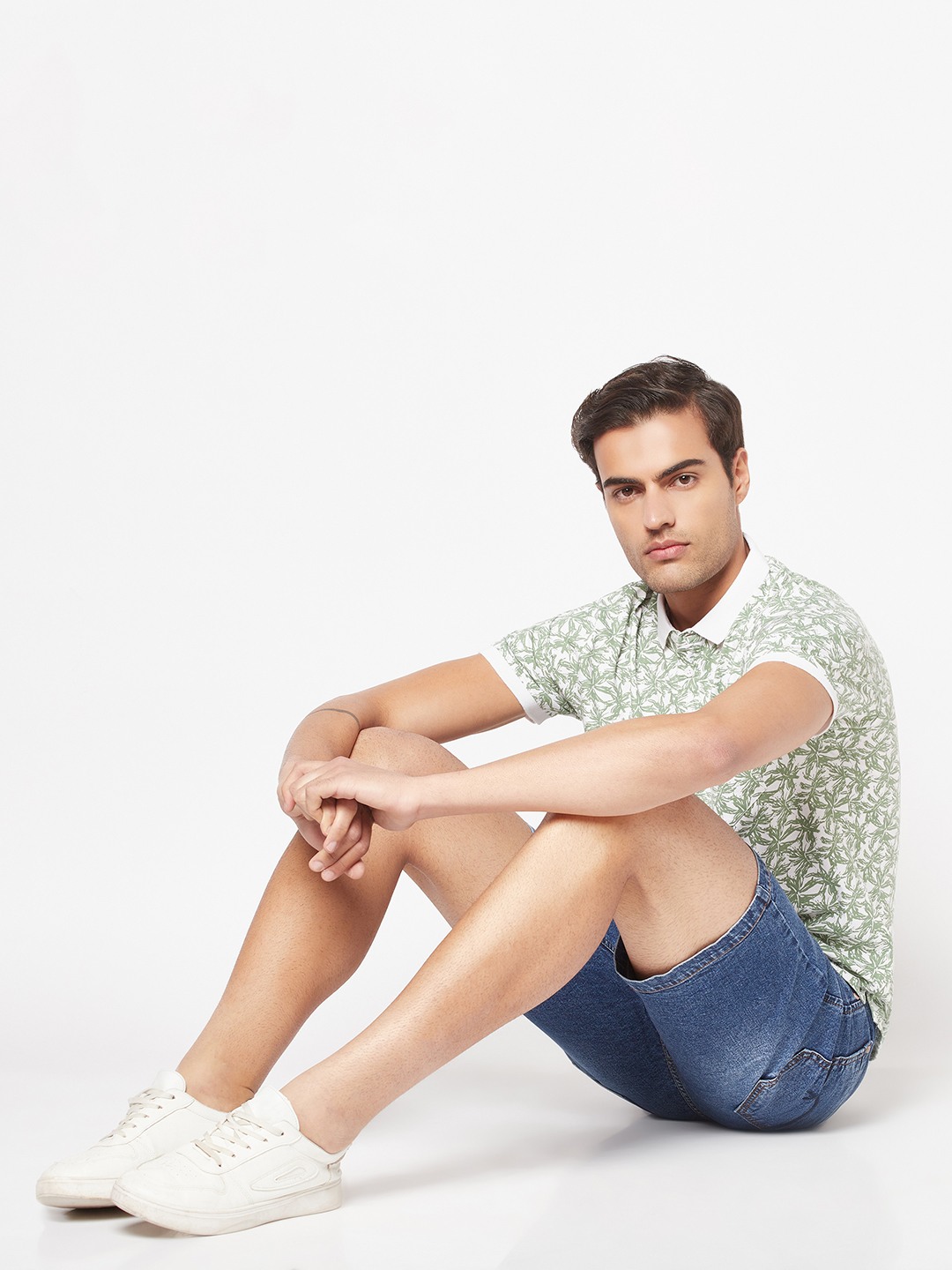 Crimsoune Club Men Fern Floral Polo T-Shirt