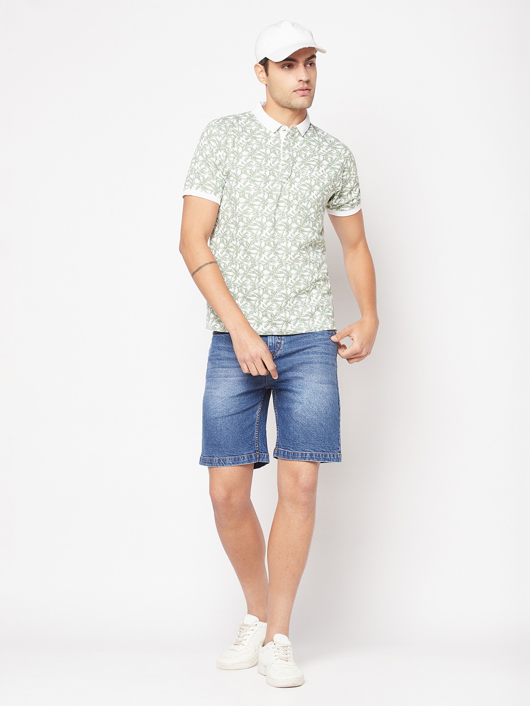 Crimsoune Club Men Fern Floral Polo T-Shirt