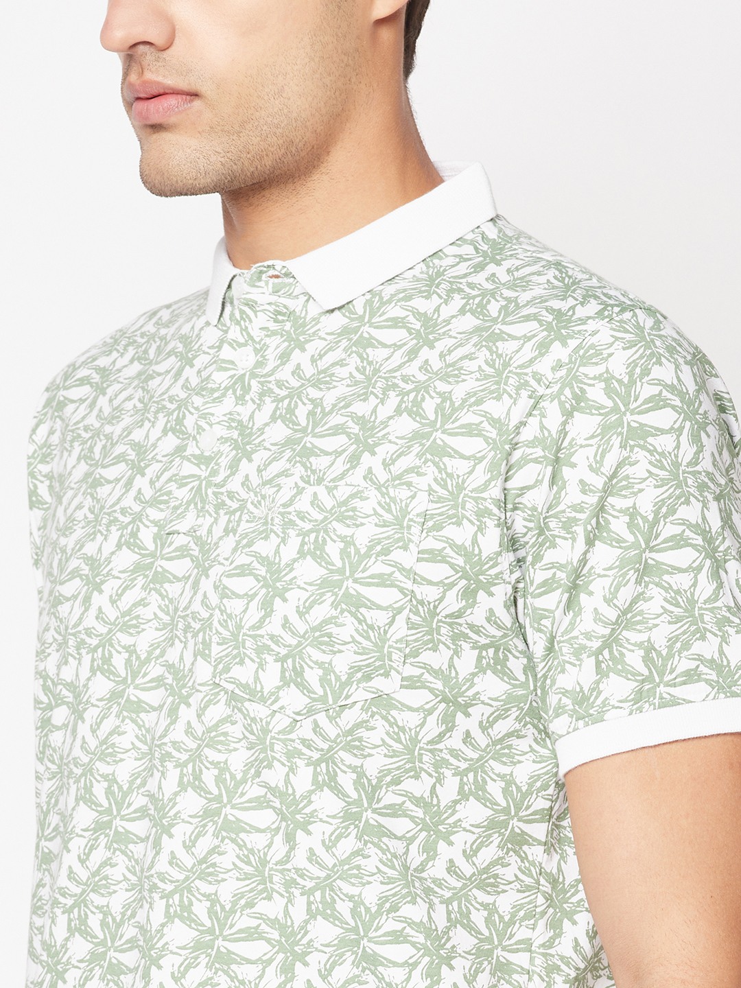 Crimsoune Club Men Fern Floral Polo T-Shirt