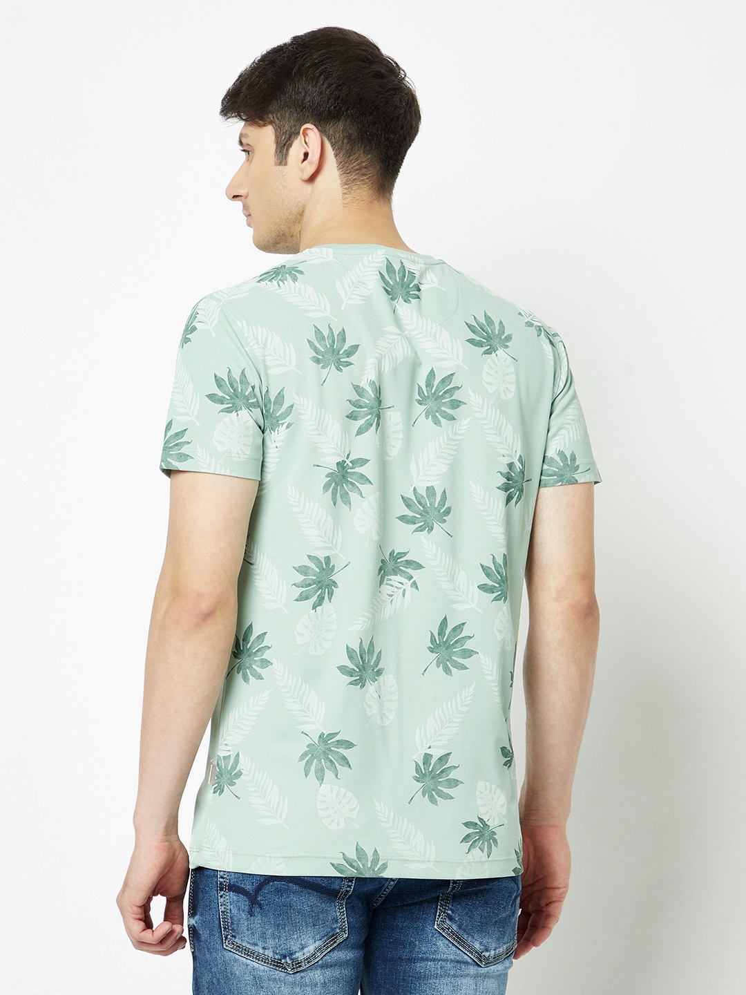 Crimsoune Club | Crimsoune Club Men Green Floral Hawaiian T-Shirt 1
