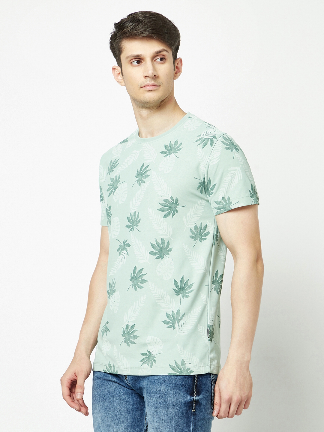 Crimsoune Club | Crimsoune Club Men Green Floral Hawaiian T-Shirt 2