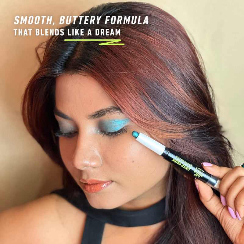 Elitty Eyeshadow Stick | Shimmer | Waterproof | Easy to blend, non creasy, Beginner's Friendly eyeshadow | More than 24 Hour Stay | Blue Lagoon (Teal), 1.7g