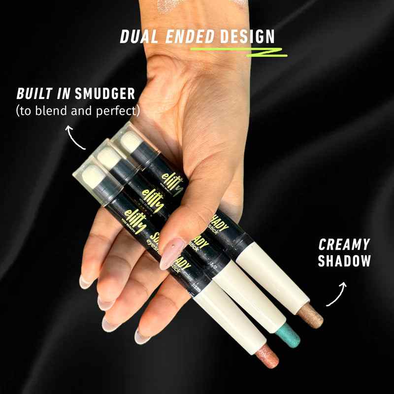 Elitty Eyeshadow Stick | Shimmer | Waterproof | Easy to blend, non creasy, Beginner's Friendly eyeshadow | More than 24 Hour Stay | Kahlua Shot (Smokey Brown), 1.7g