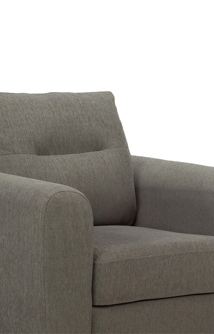 neudot Scott Sofa for Living Room |1 Person Sofa|Premium Fabric with Cushioned Armrest |Solid Wood Frame|1 Seater in Misty Grey Color