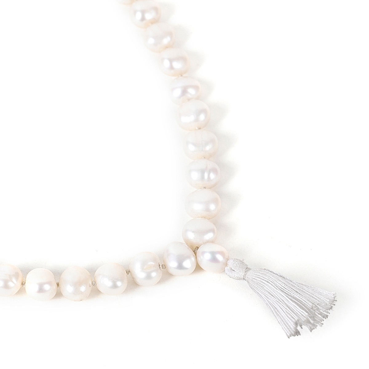 Shiv Ratan Kendra Natural Pearl Mala to balance Moon Planet, Mental Well Being & Anger Control II Length 70-80 CM II Weight: 45-50 Grams II
