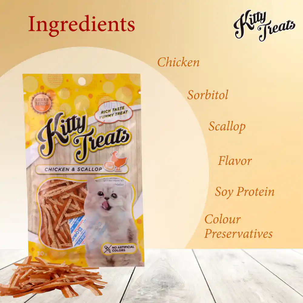Rena’s Recipe Kitty Treats Chicken with Scallop Flavour Cat Treats, 30 g