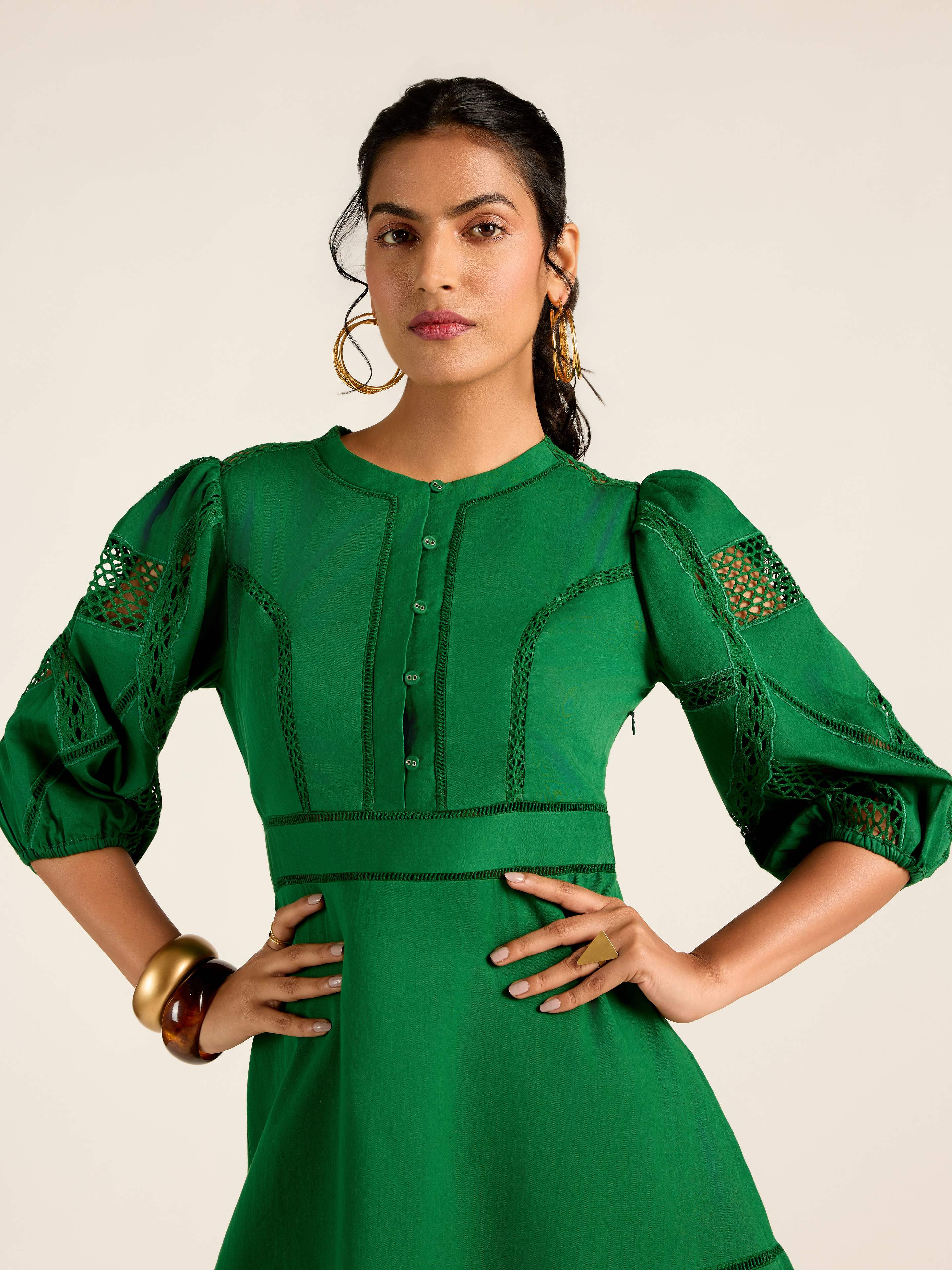 Green Janine Short Dress