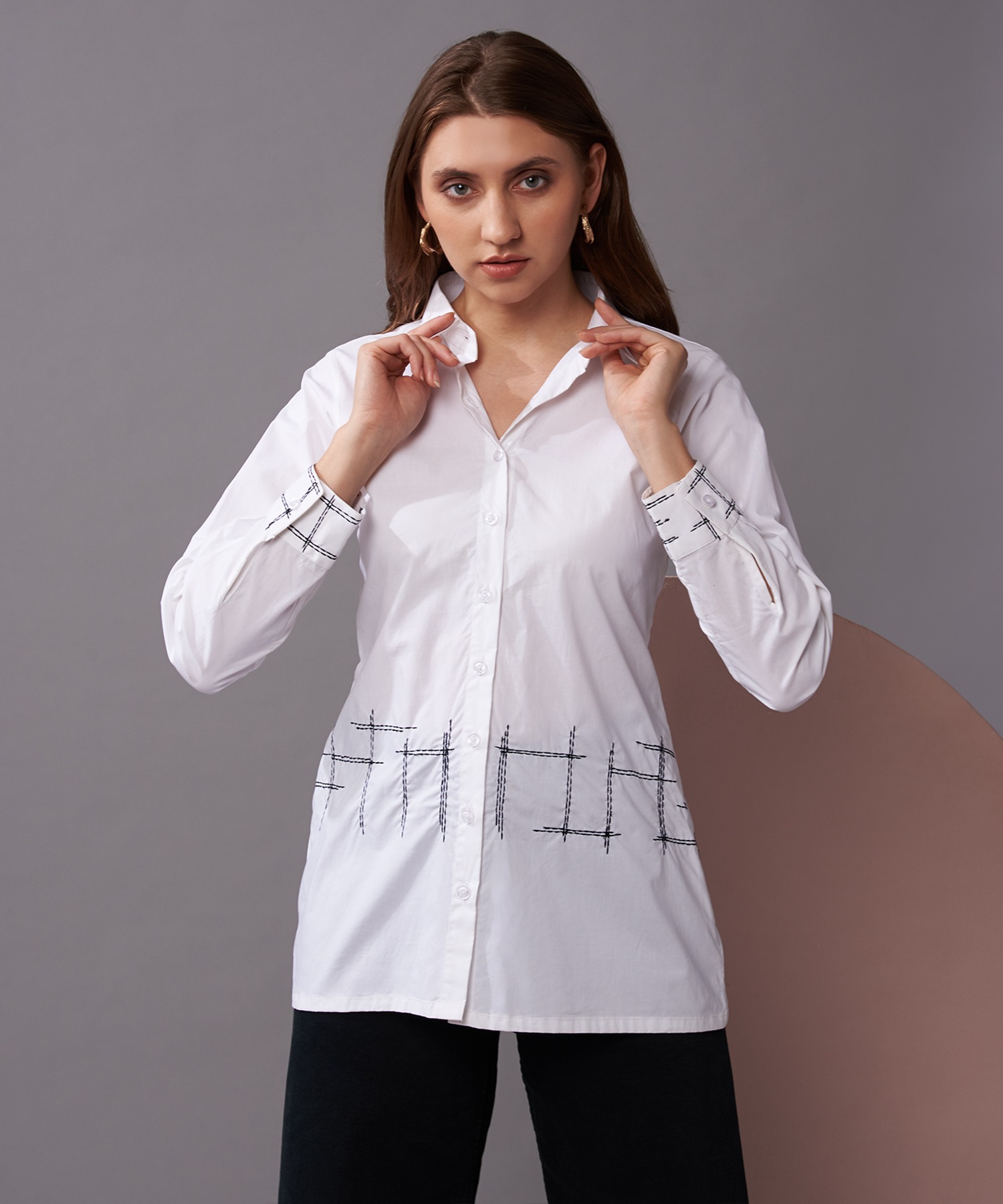Airy Semi Casual Shirt (White)