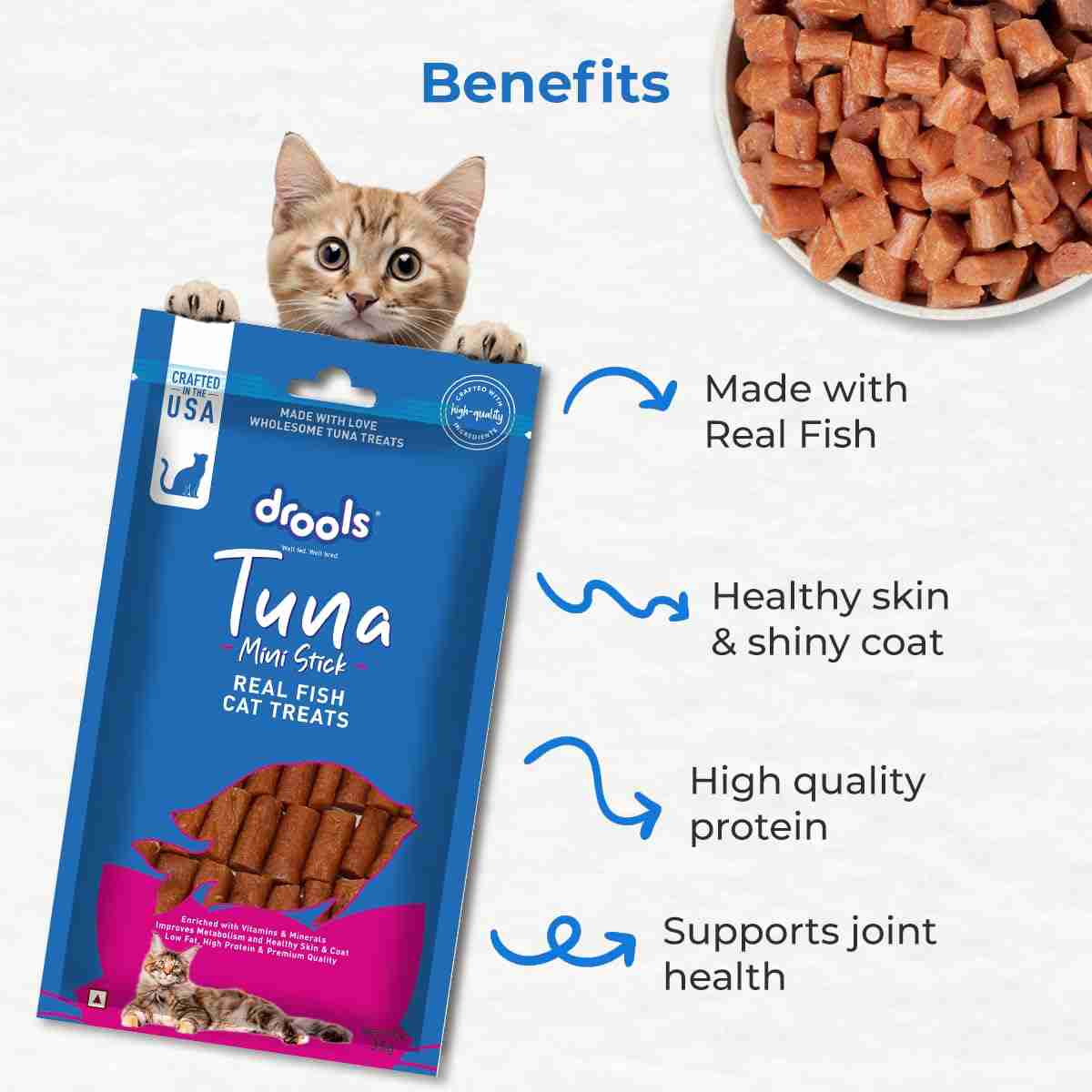 Drools Tuna Mini Sticks Cat Treats, 35g