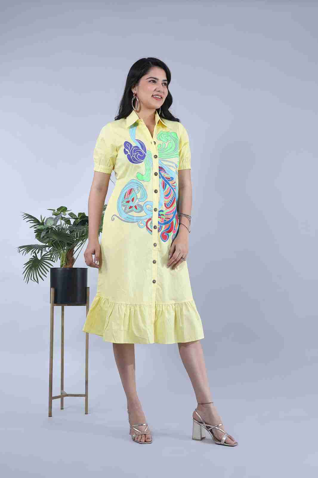 Yellow Handpainted Dress