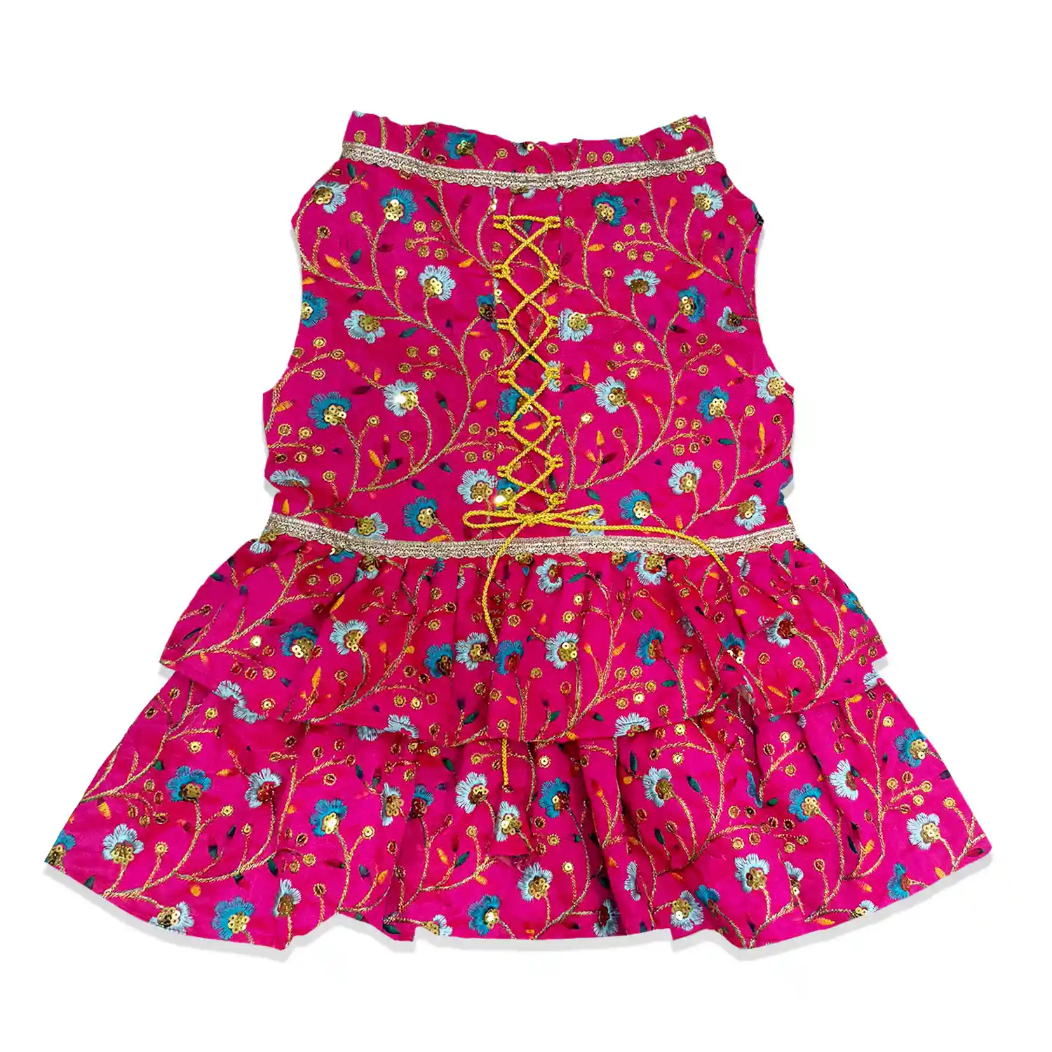 PawsIndia Traditional Rose Pink Princess Dress for Cats