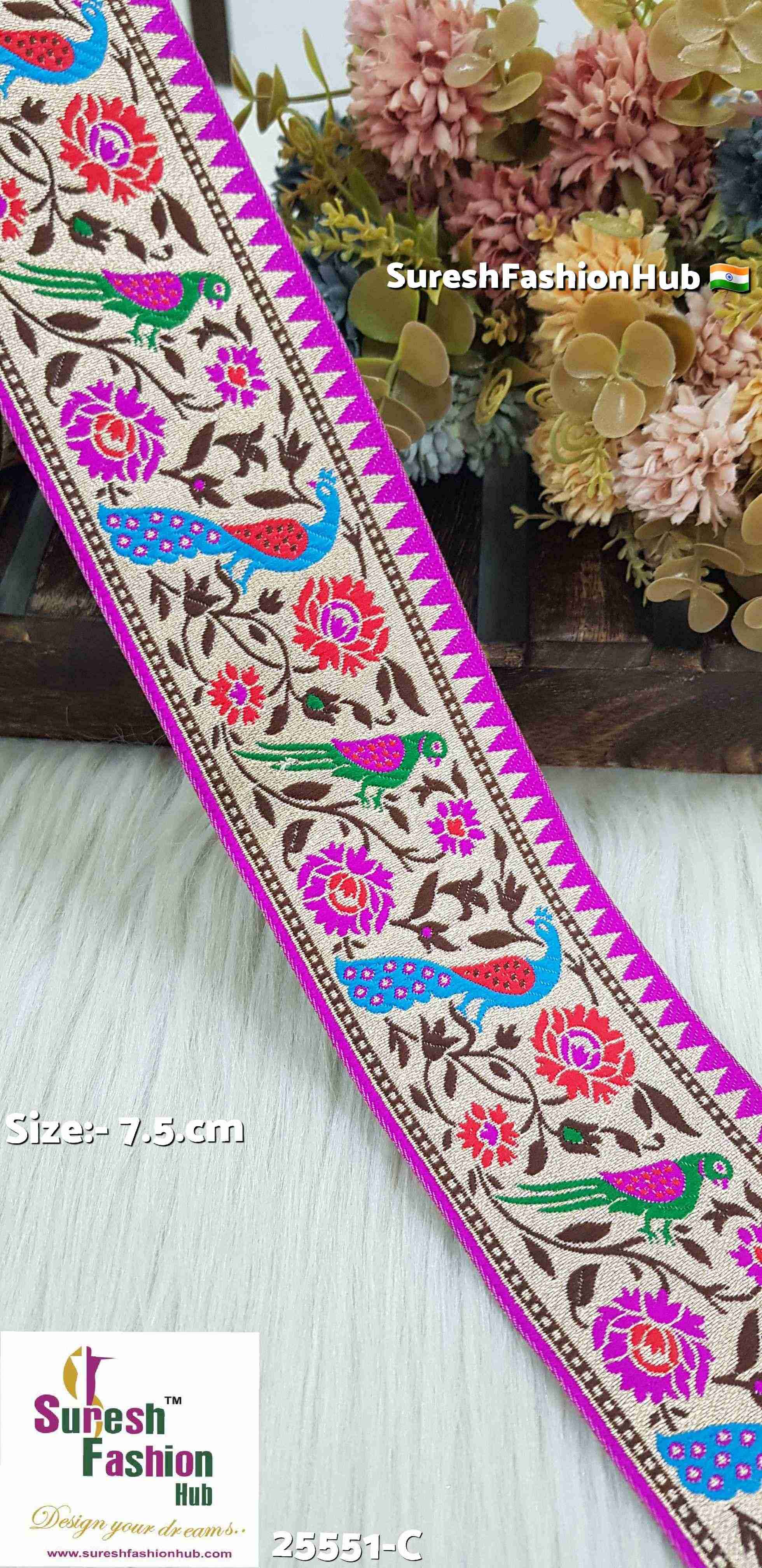 Peacock & Parrot Banarasi Magenta Lace
