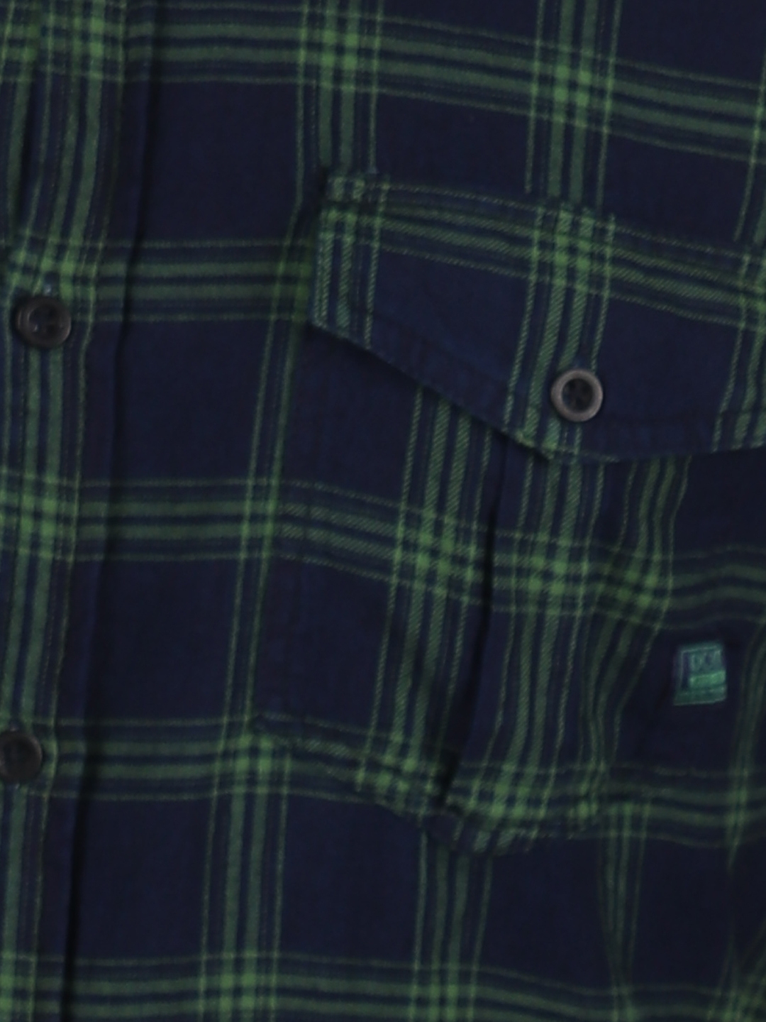D'cot by Donear | D'cot by Donear Men's Green and Navy Cotton Casual Shirts 5
