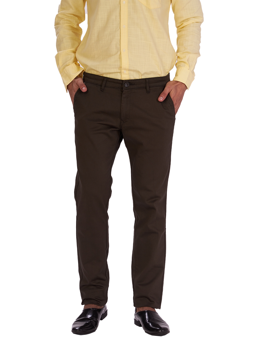 D'cot by Donear | D'cot by Donear Men's Brown Cotton Trousers 0