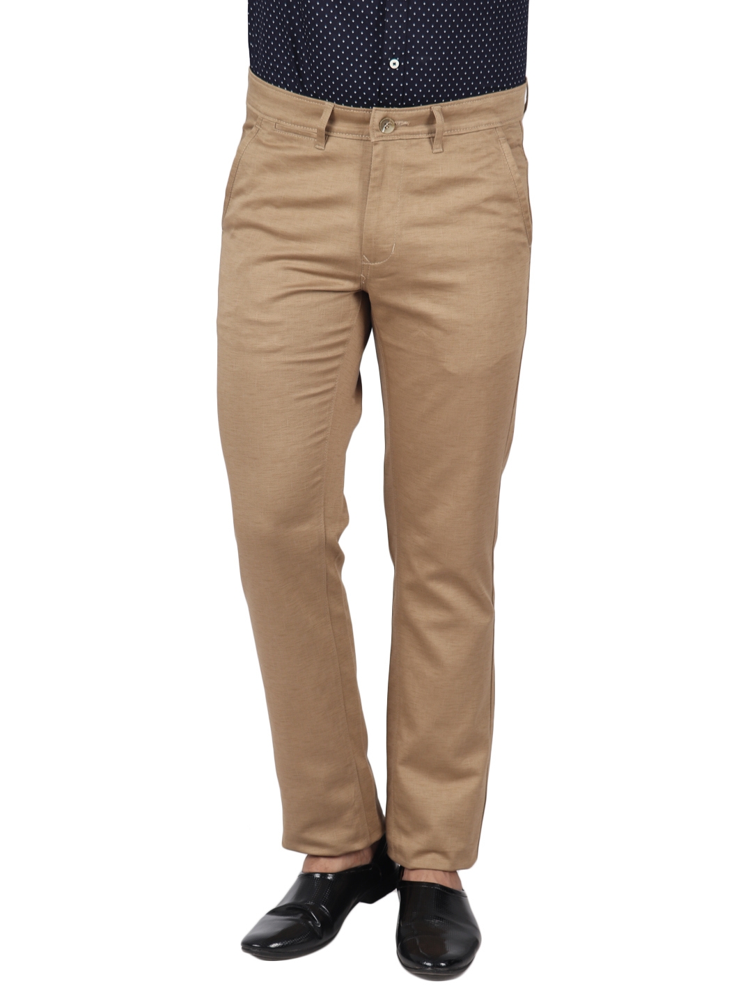D'cot by Donear | D'cot by Donear Men's Brown Cotton Trousers 0