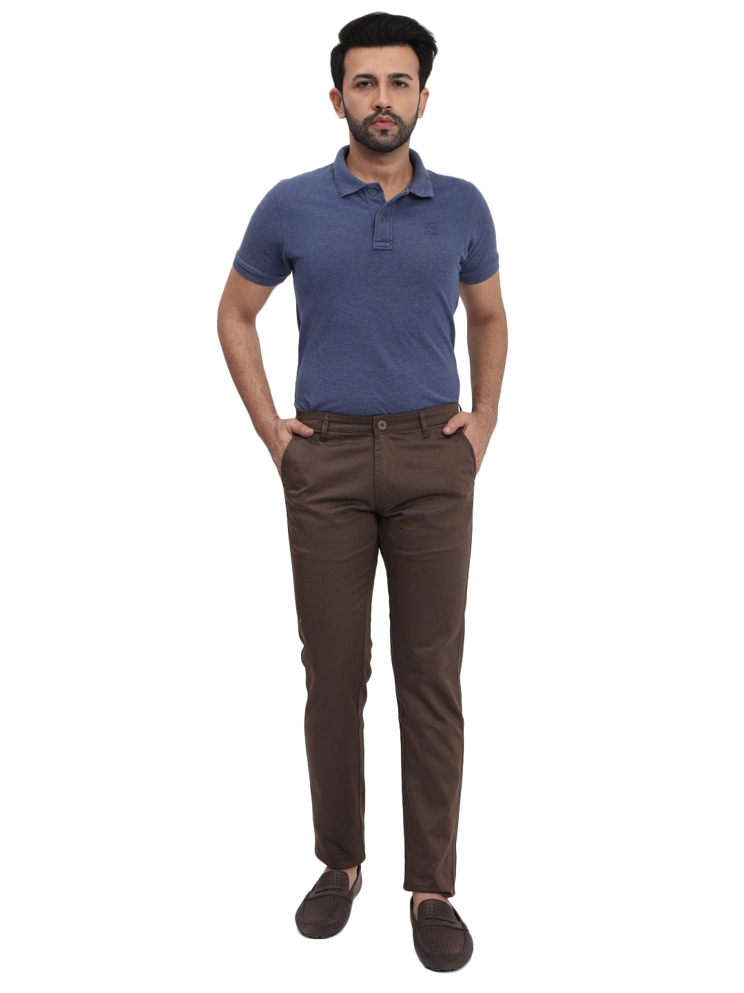D'cot by Donear | D'cot by Donear Men's Brown Cotton Trousers 4