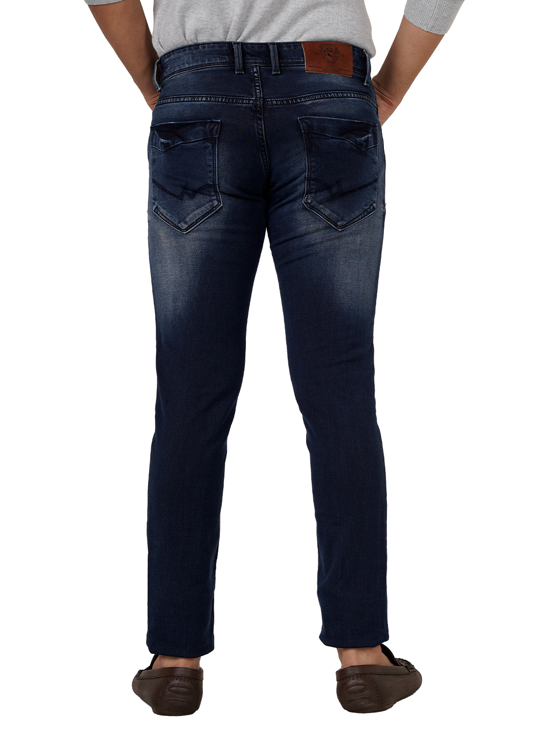 D'cot by Donear Men's Greyish Blue Cotton Jeans