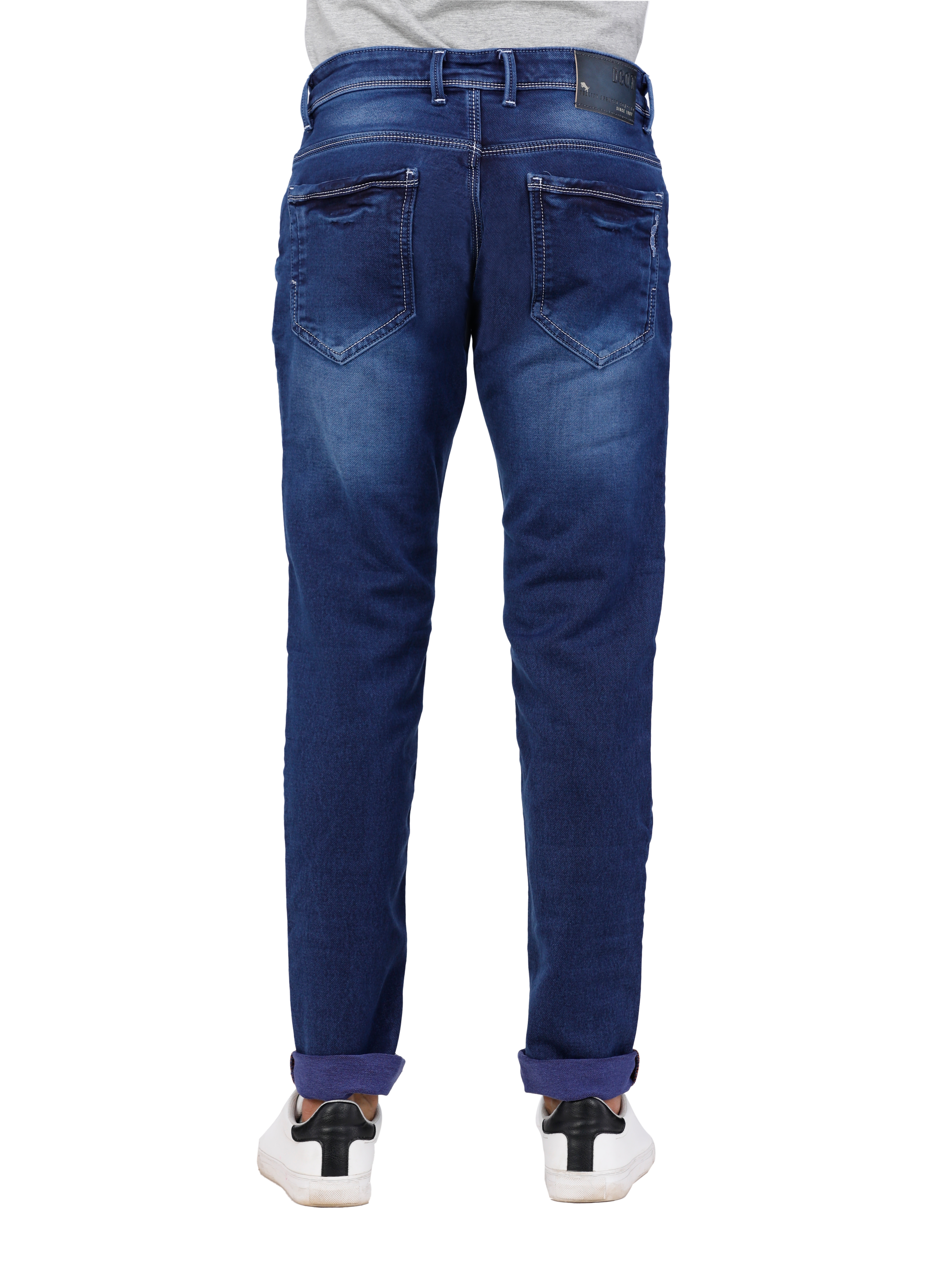 D'cot by Donear | D'cot by Donear Men Blue Cotton Slim Knitted Jeans 1