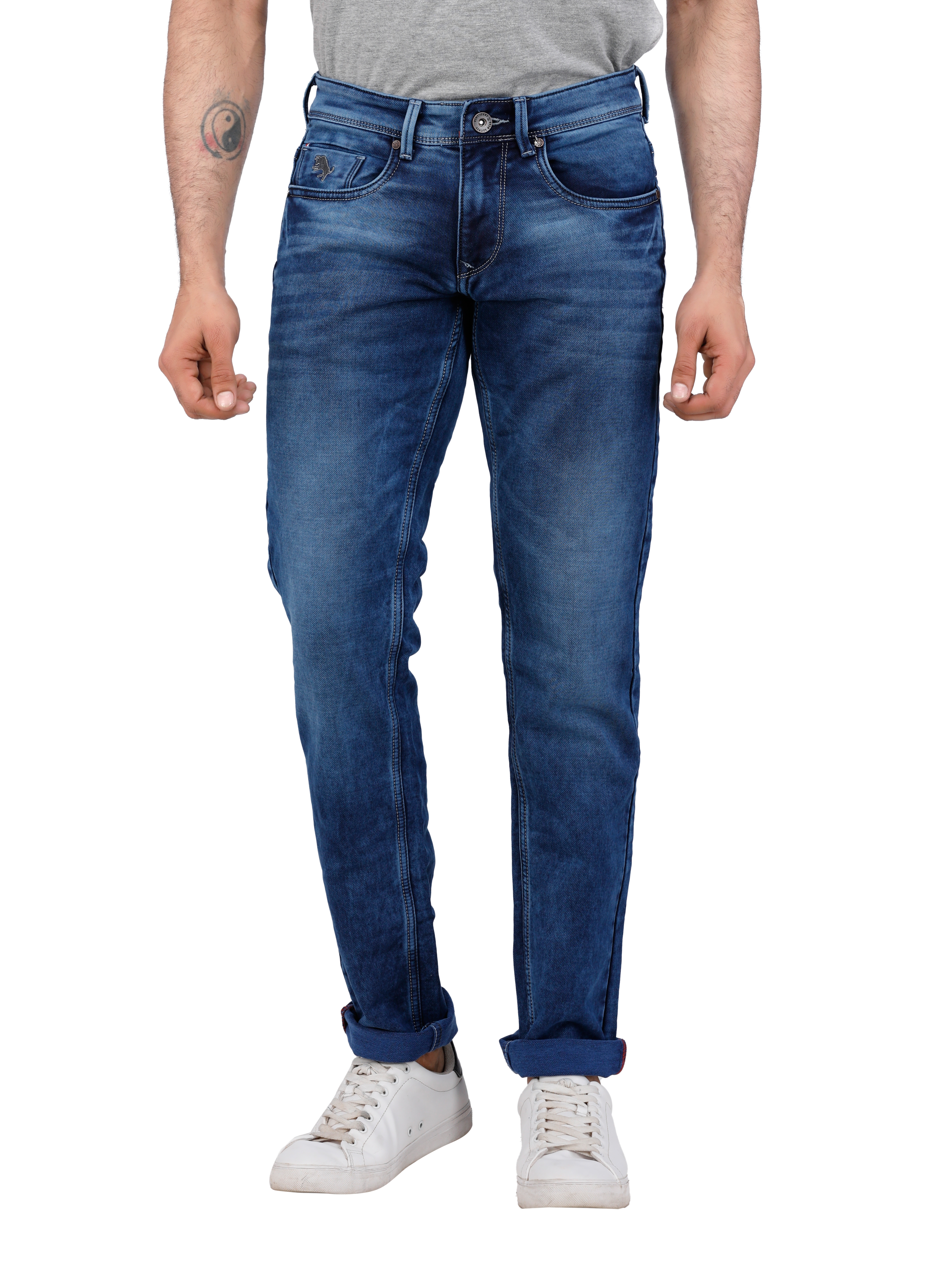 D'cot by Donear | D'cot by Donear Men Blue Cotton Skinny Solid Jeans 0