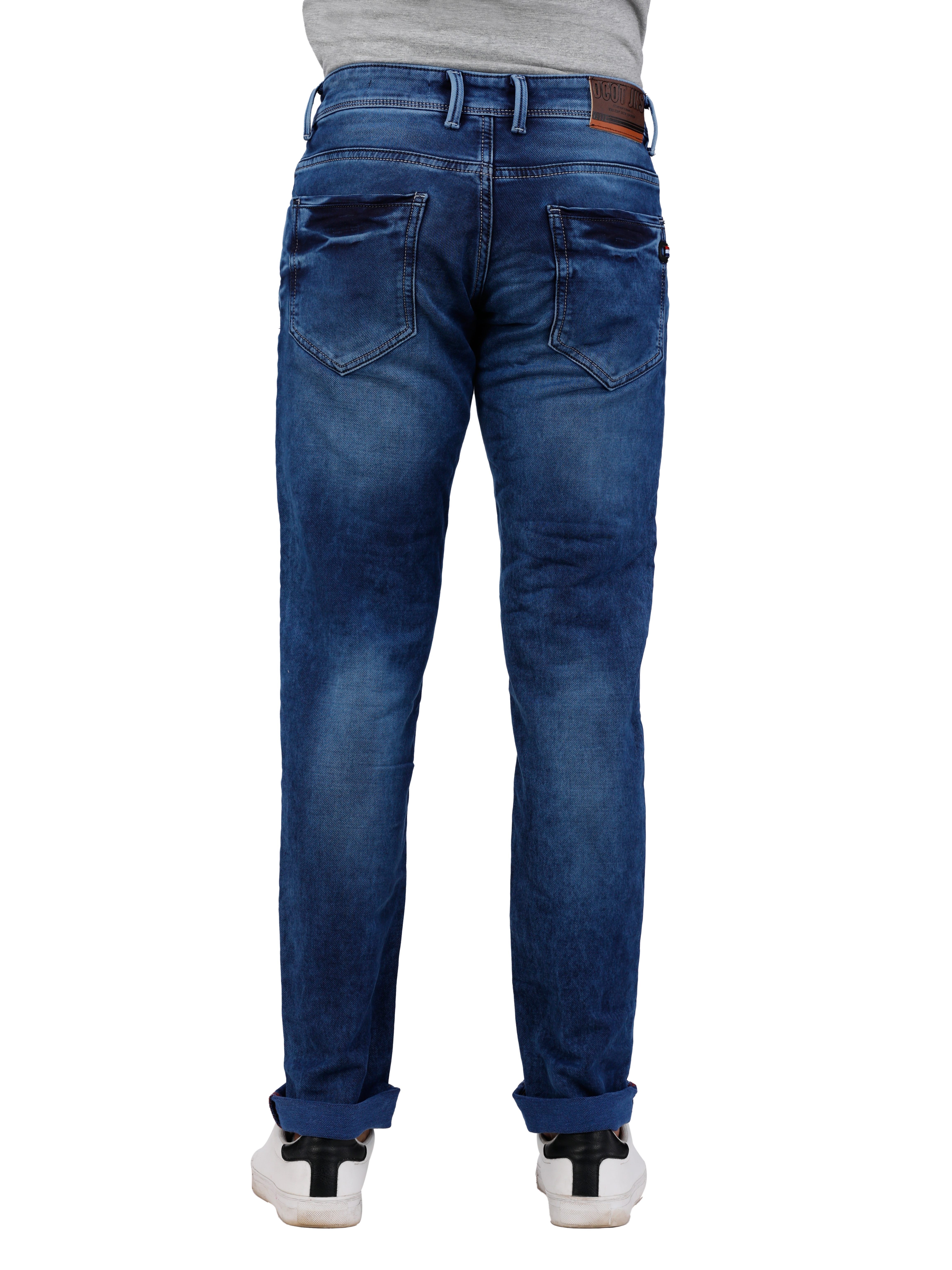D'cot by Donear | D'cot by Donear Men Blue Cotton Skinny Solid Jeans 1