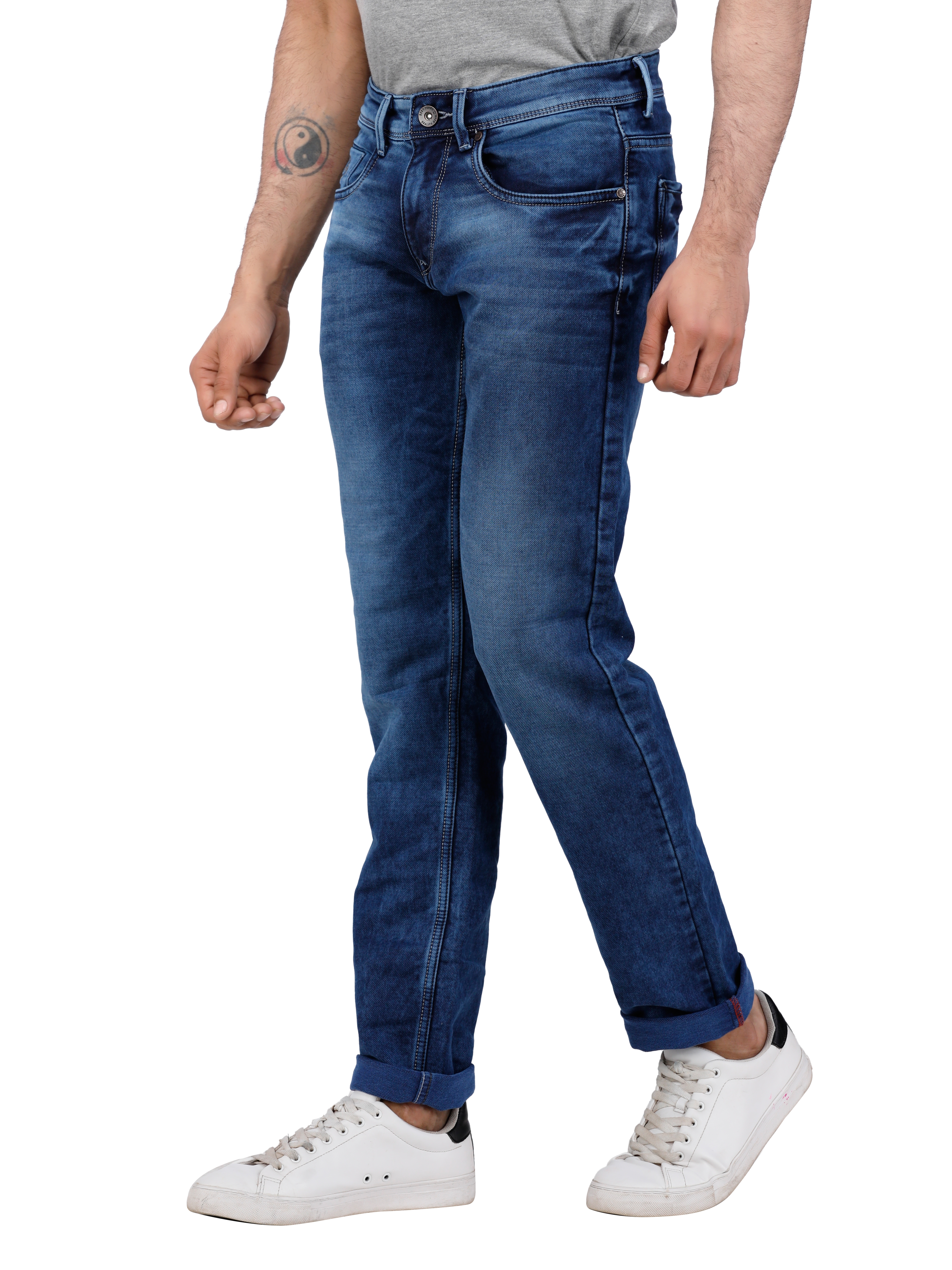 D'cot by Donear | D'cot by Donear Men Blue Cotton Skinny Solid Jeans 2
